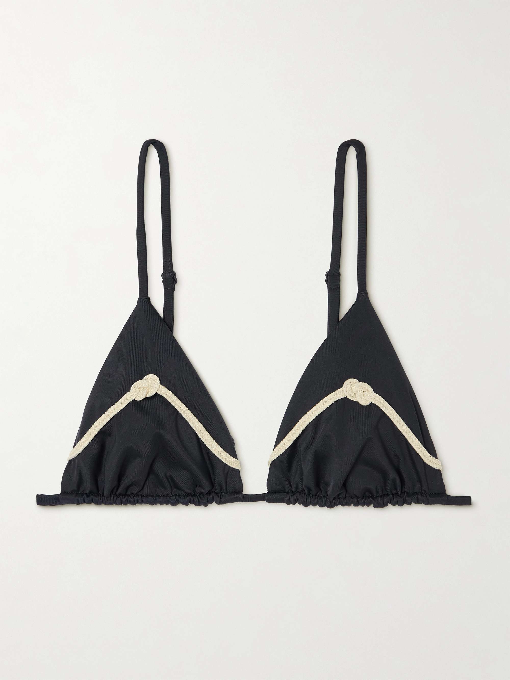 Sea Cloud appliquéd recycled triangle bikini top view