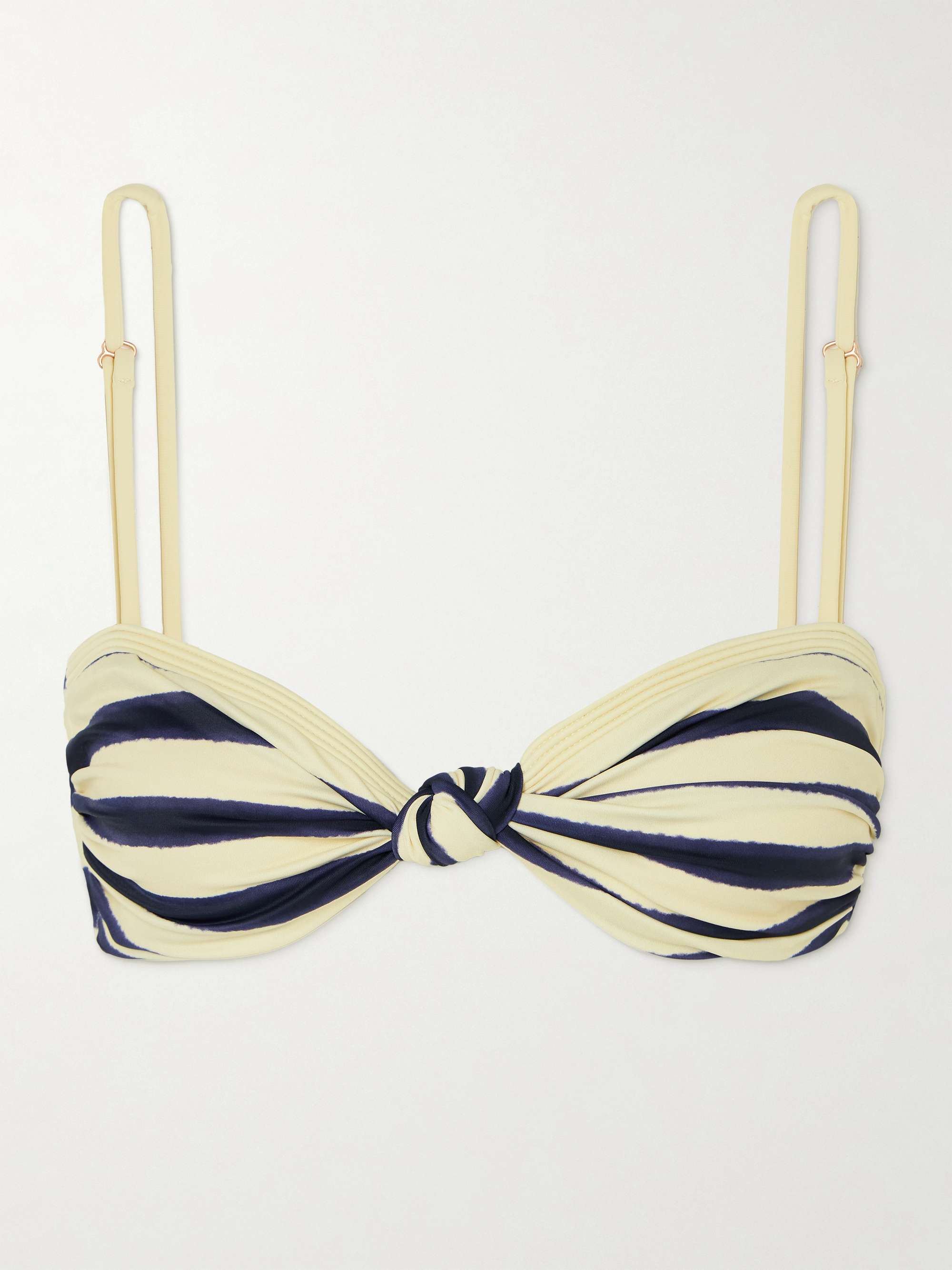 Bandana Marinera knotted striped recycled bikini top view