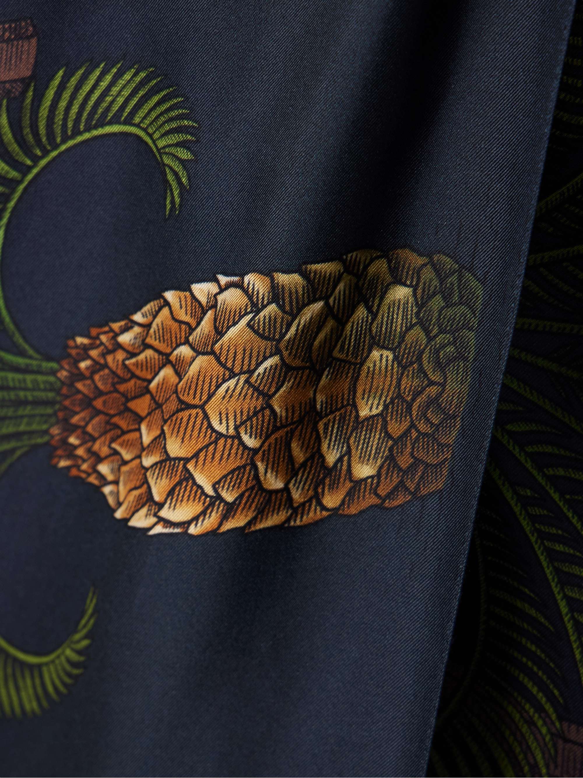 Enigma de Seda open-back draped printed silk-satin halterneck tunic view