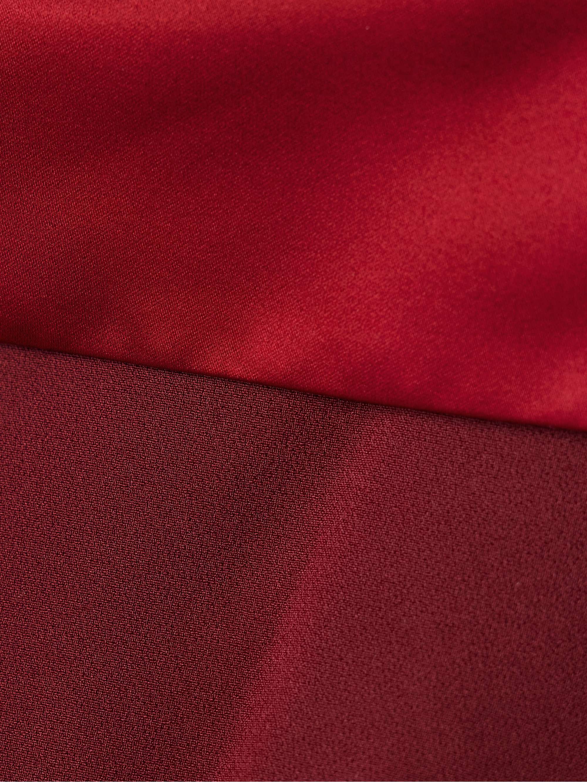 Rella satin-trimmed crepe midi dress view