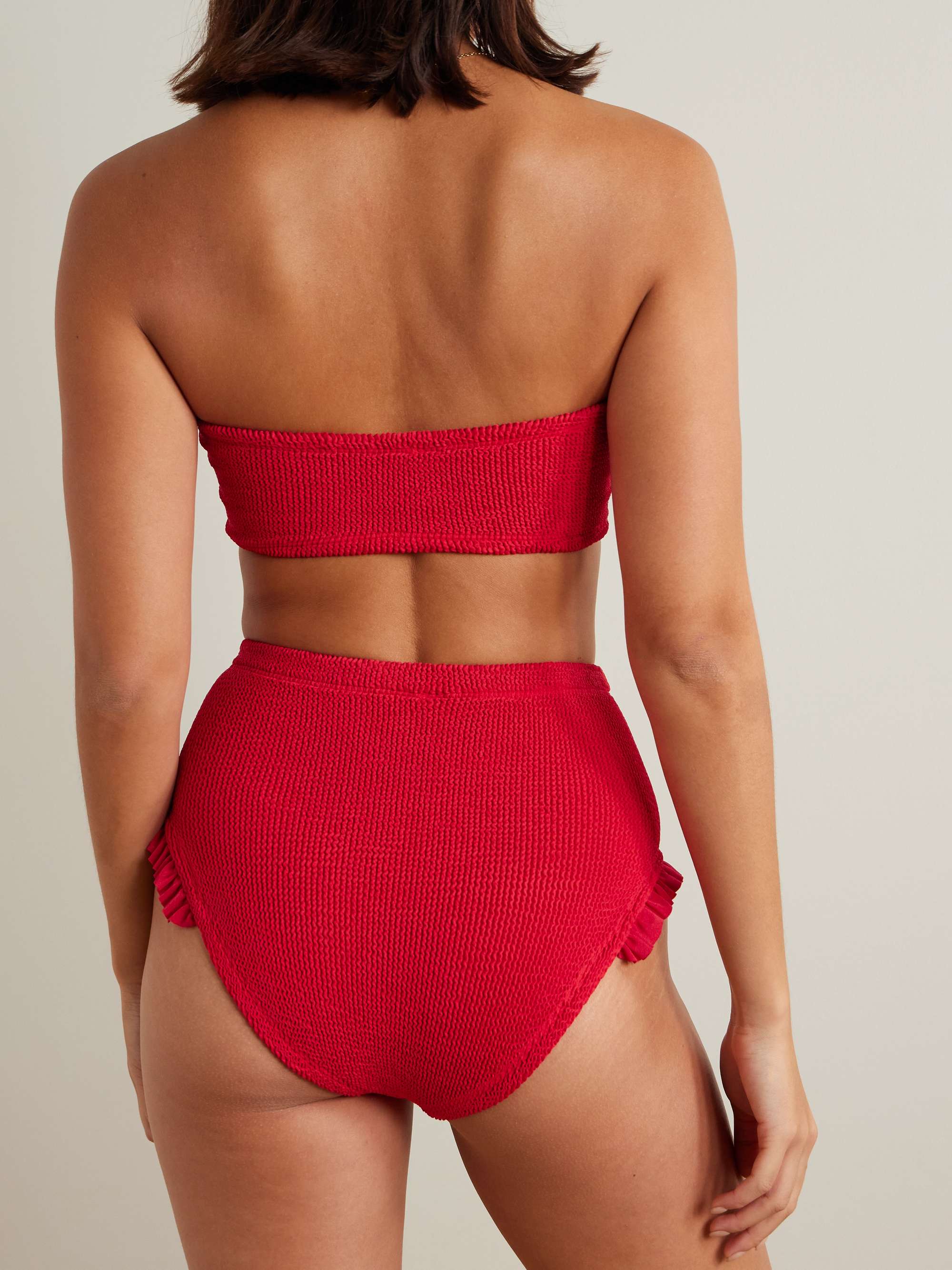 Osiris metallic ruffled seersucker bandeau bikini view
