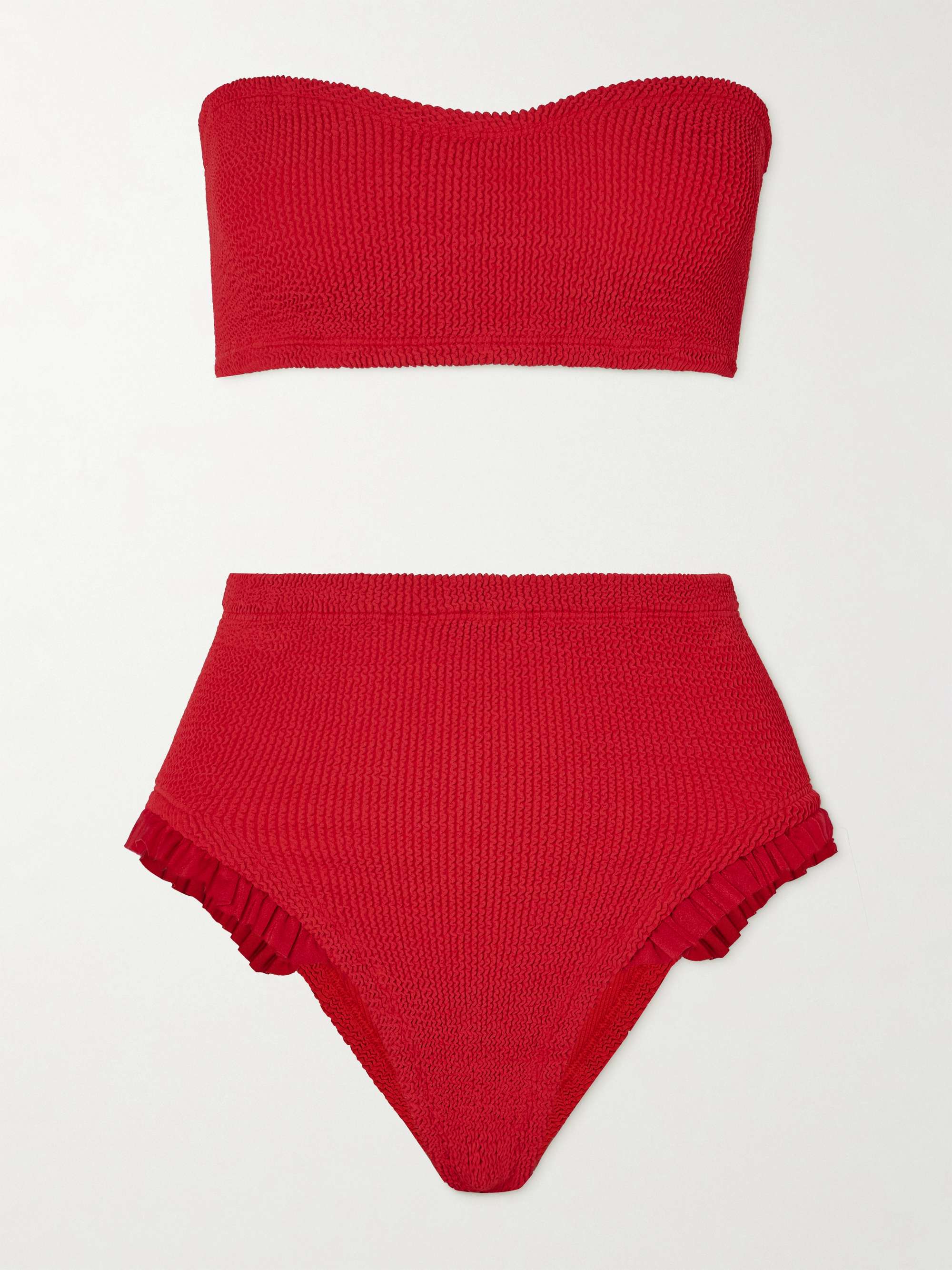 Osiris metallic ruffled seersucker bandeau bikini view