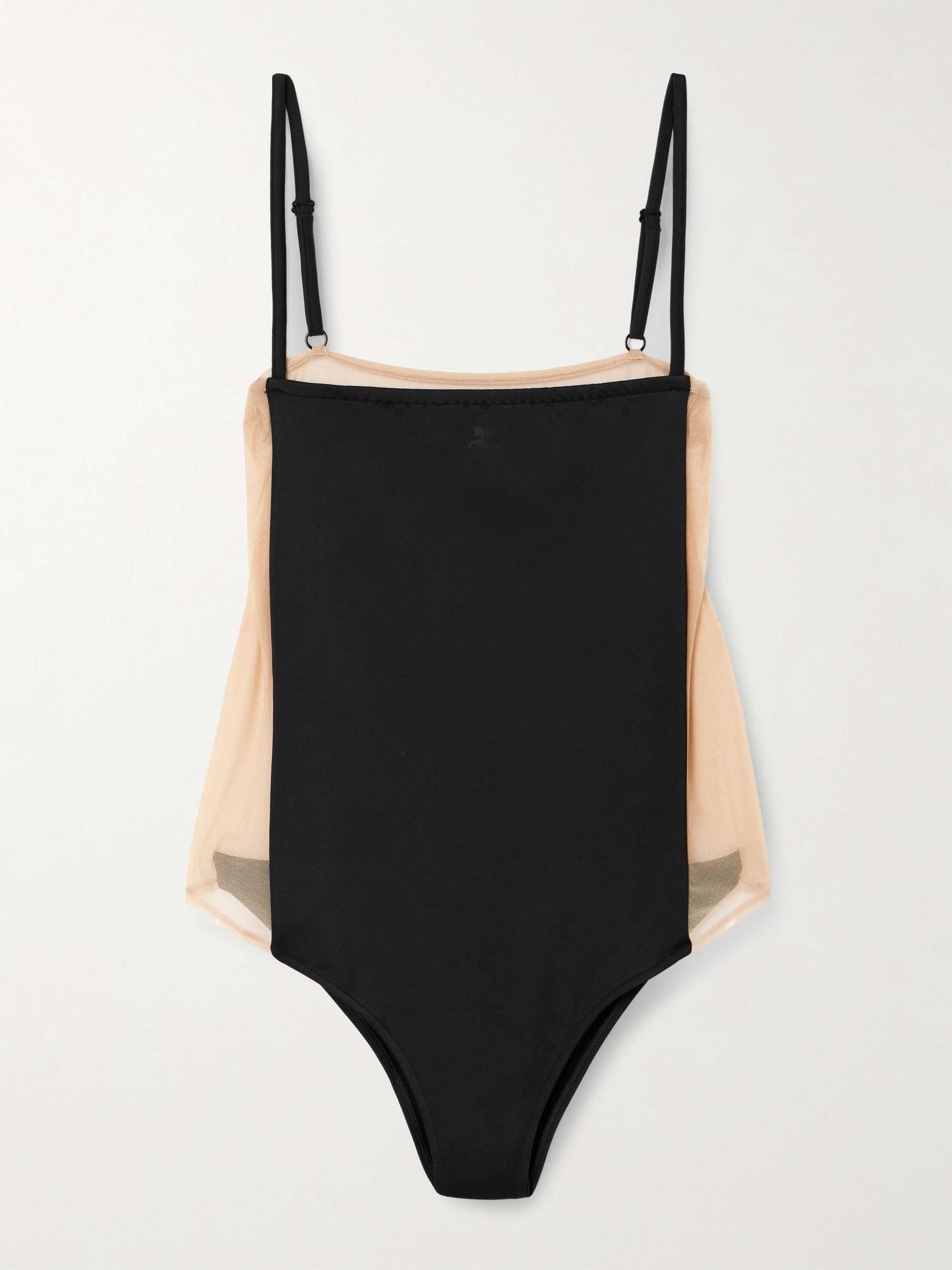Illusion mesh and jersey bodysuit view