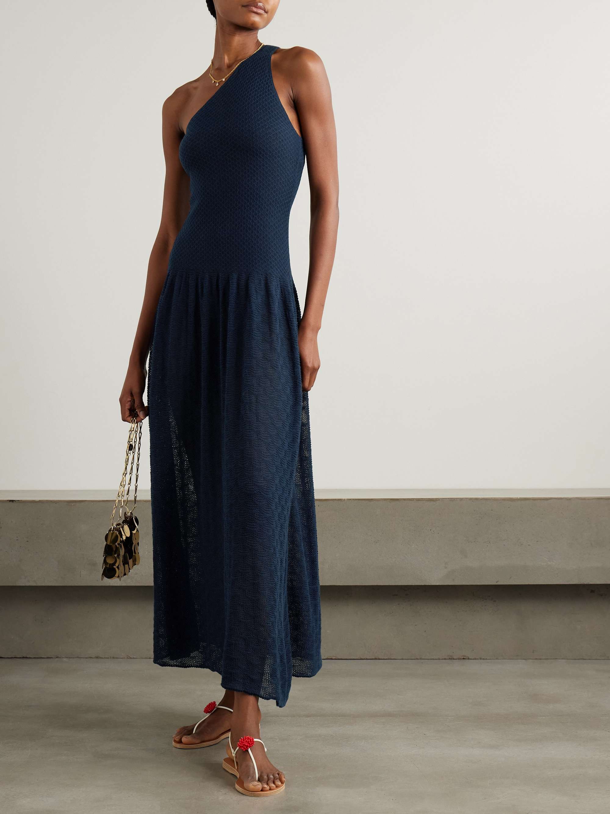 Cayo one-shoulder cotton maxi dress view