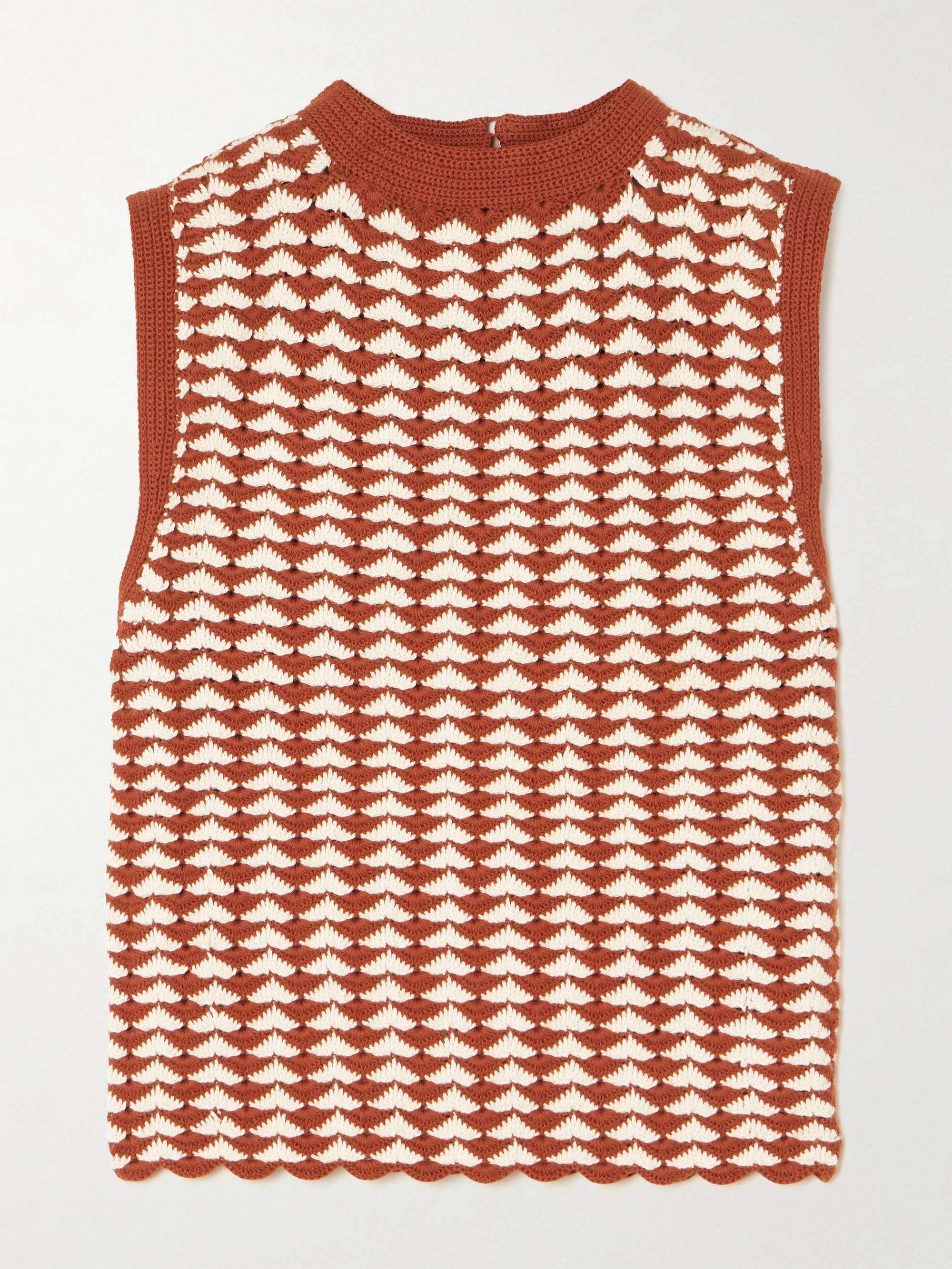 Motupe scalloped crocheted cotton tank view