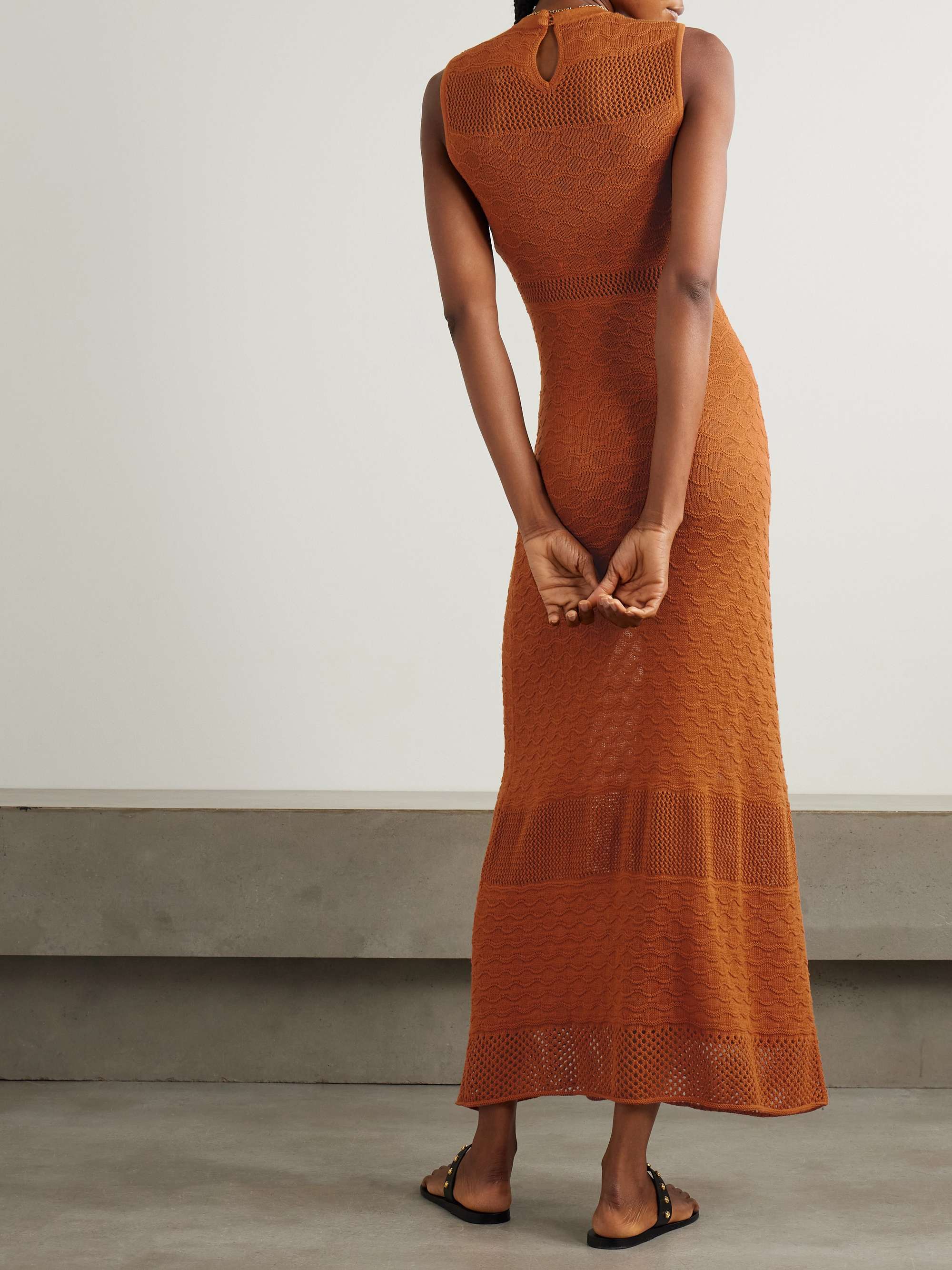Frontera pointelle-knit cotton maxi dress view