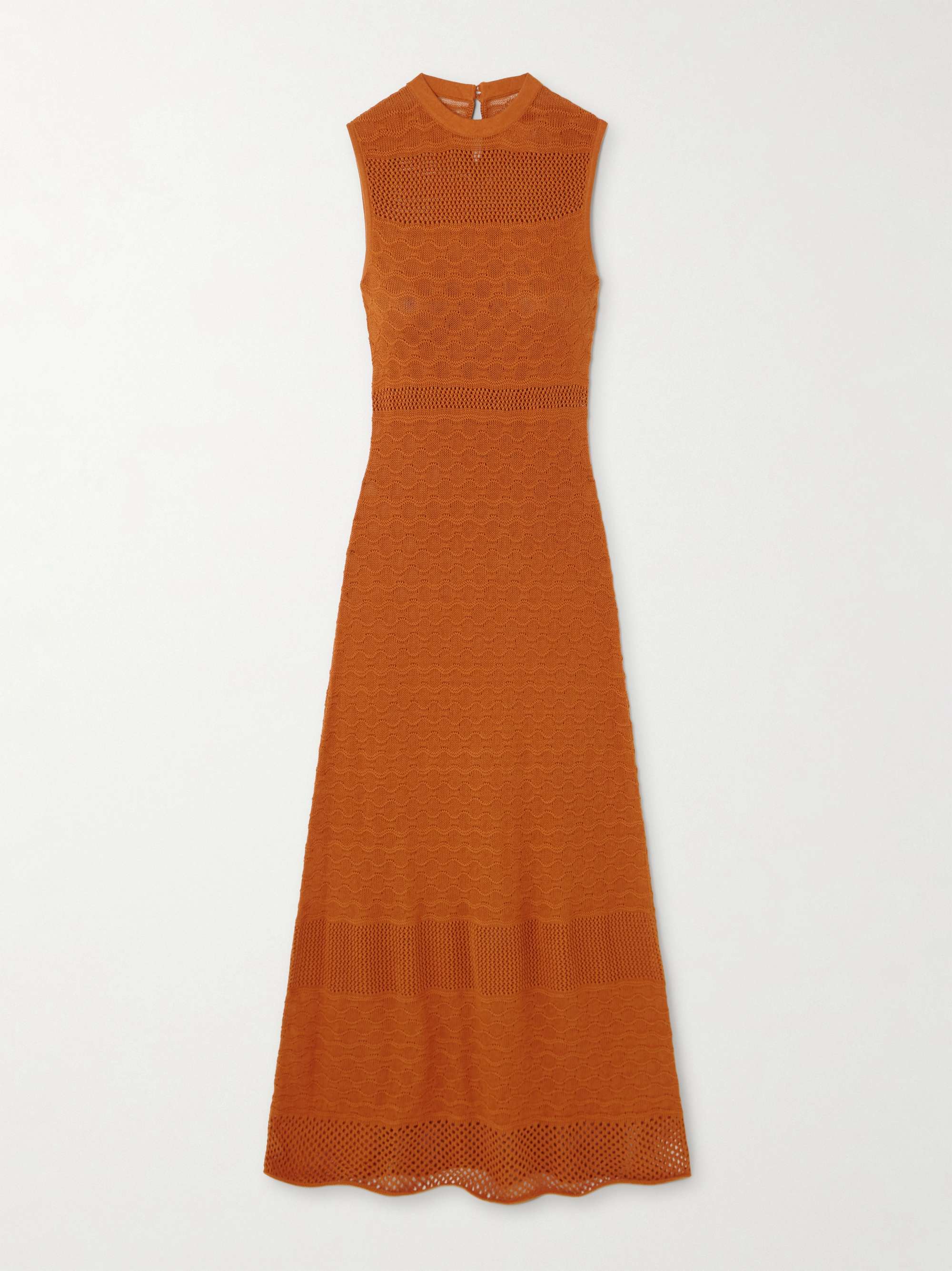 Frontera pointelle-knit cotton maxi dress view