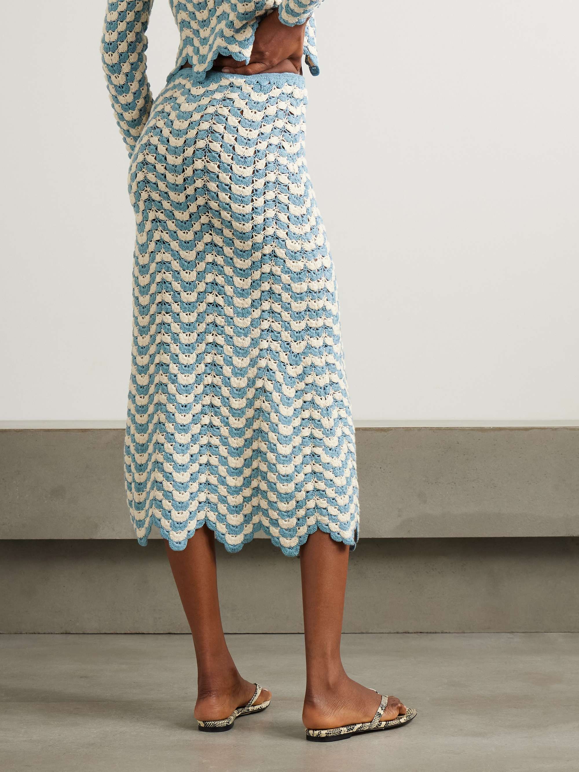 Safi scalloped crocheted cotton midi skirt view