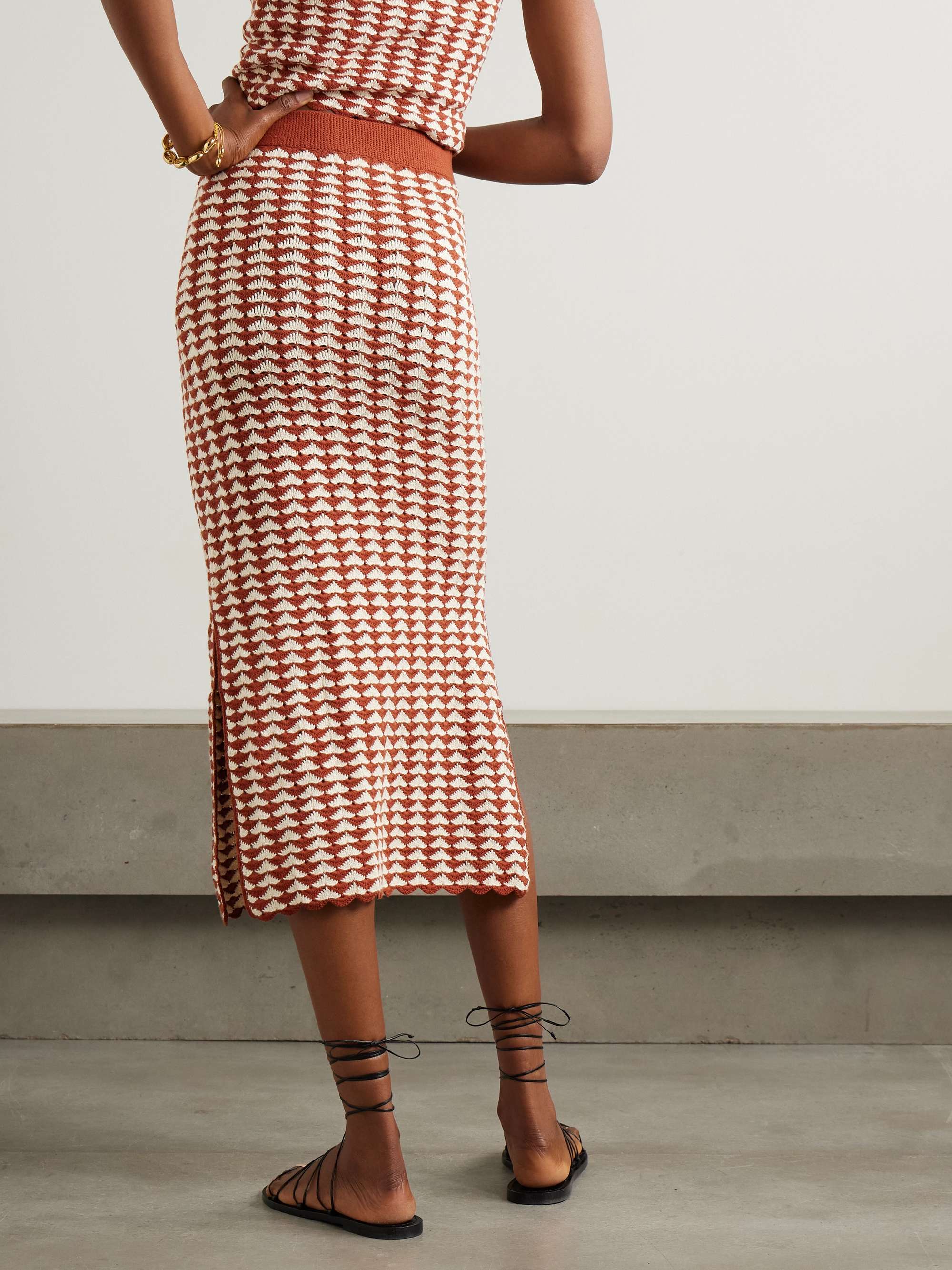 Motupe crocheted cotton midi skirt view