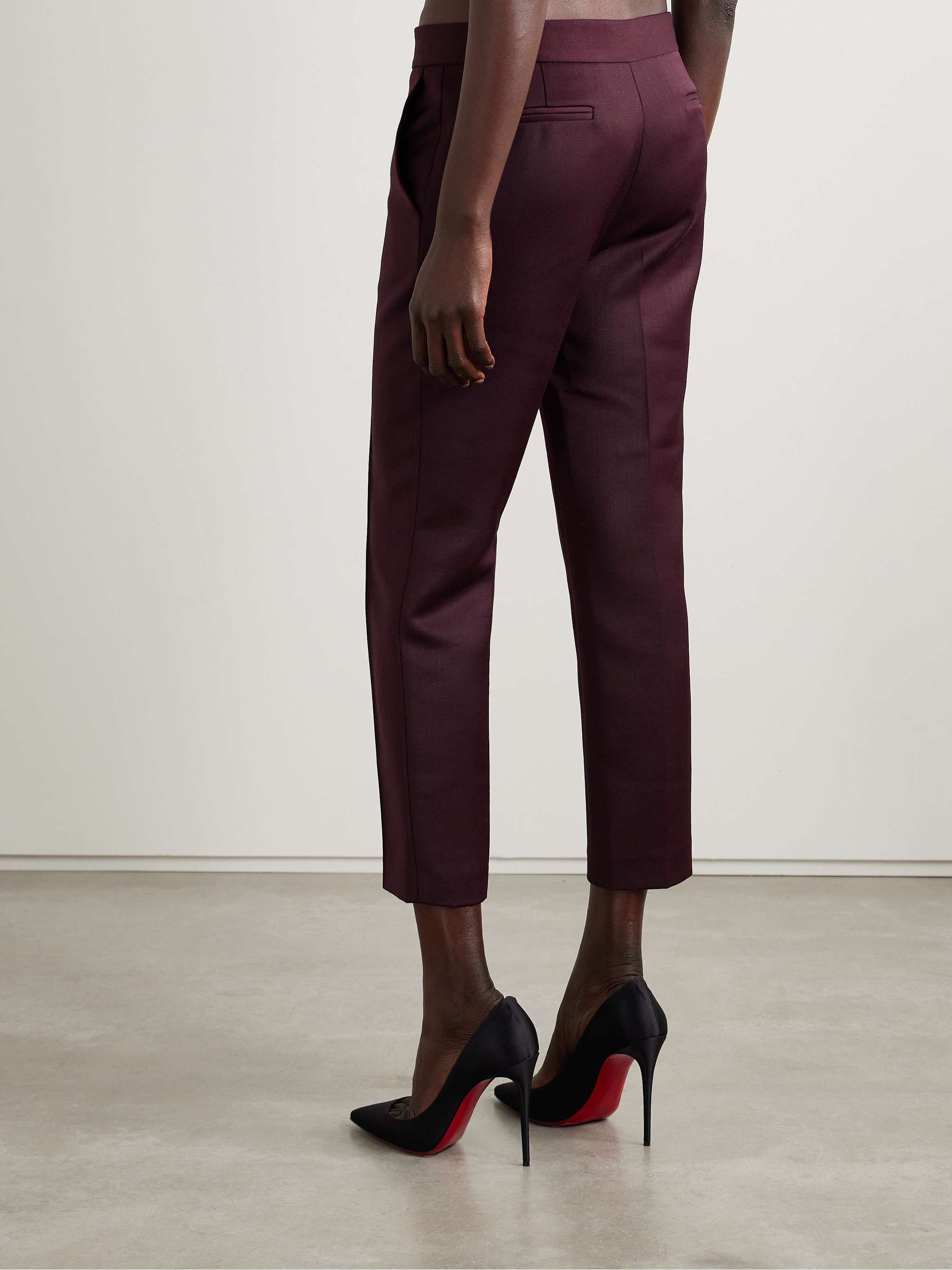 Cropped woven slim-leg pants view