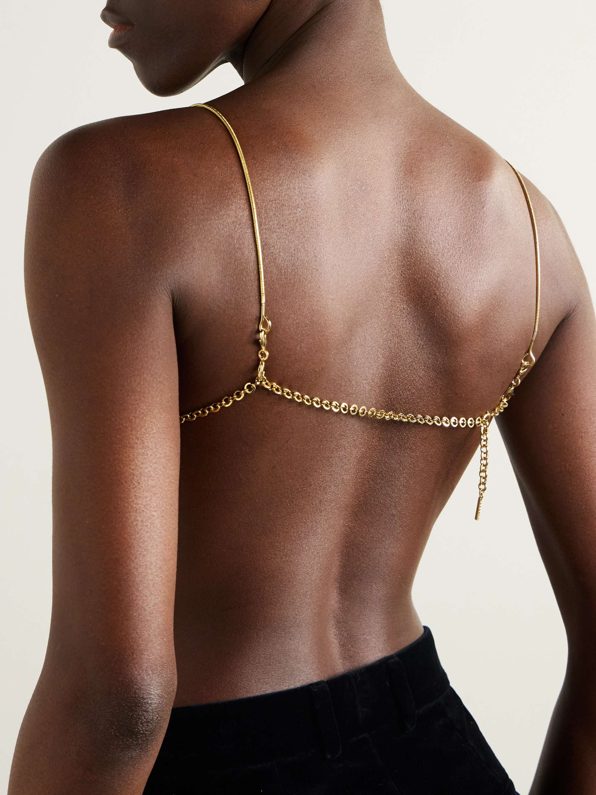 Gold-tone crystal bralette view
