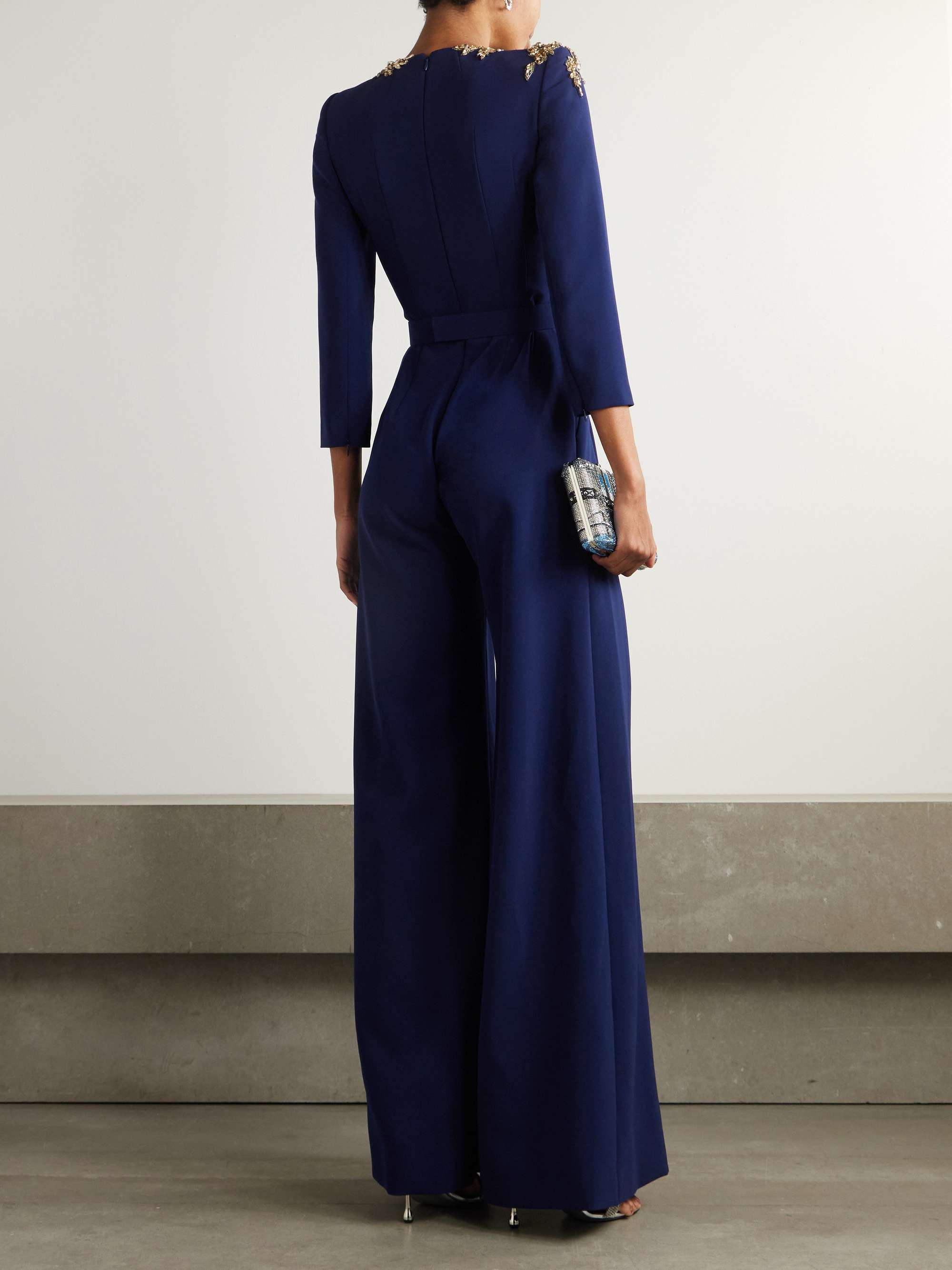 Embellished crepe jumpsuit view