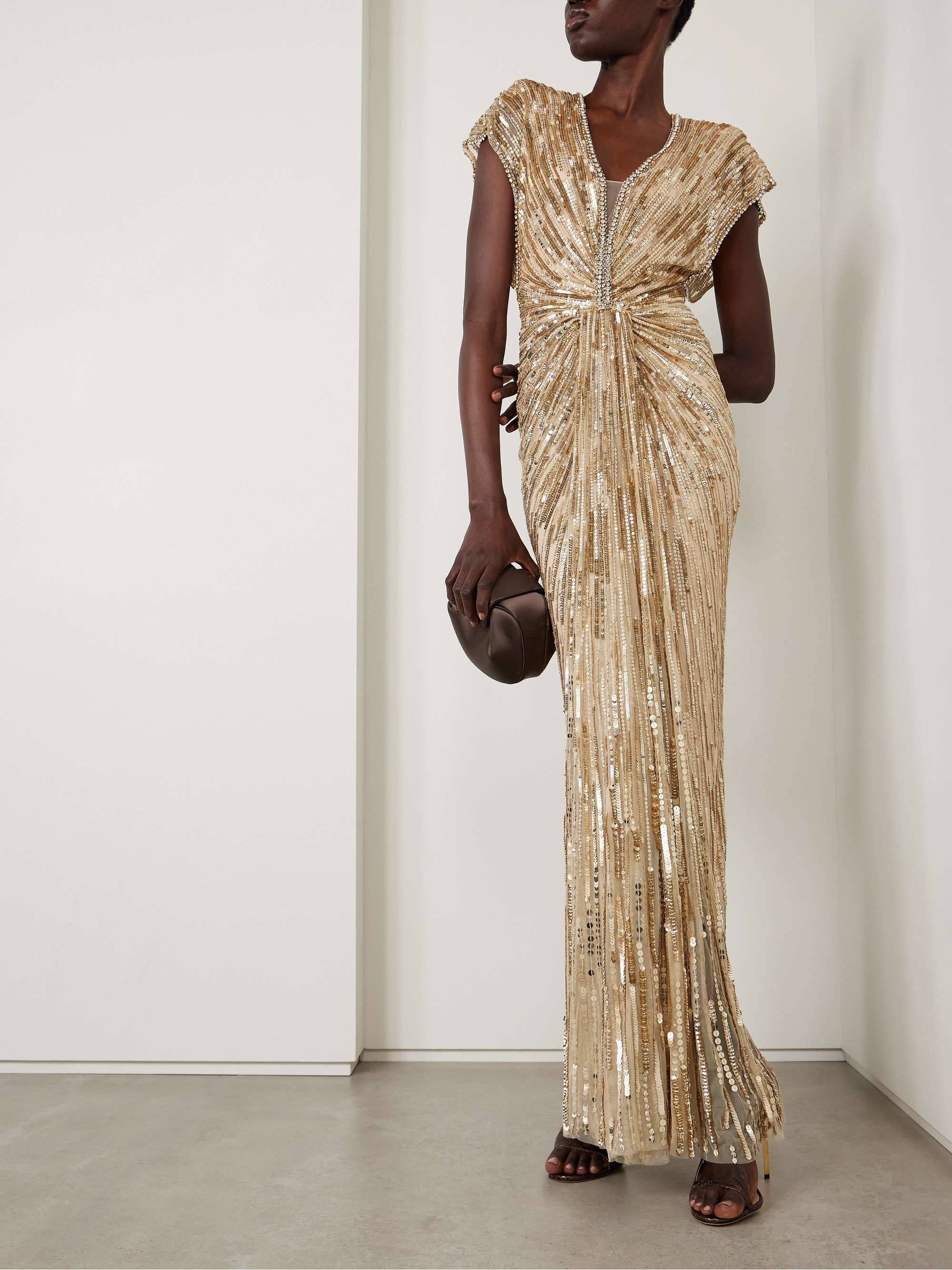 Zola draped embellished tulle gown view