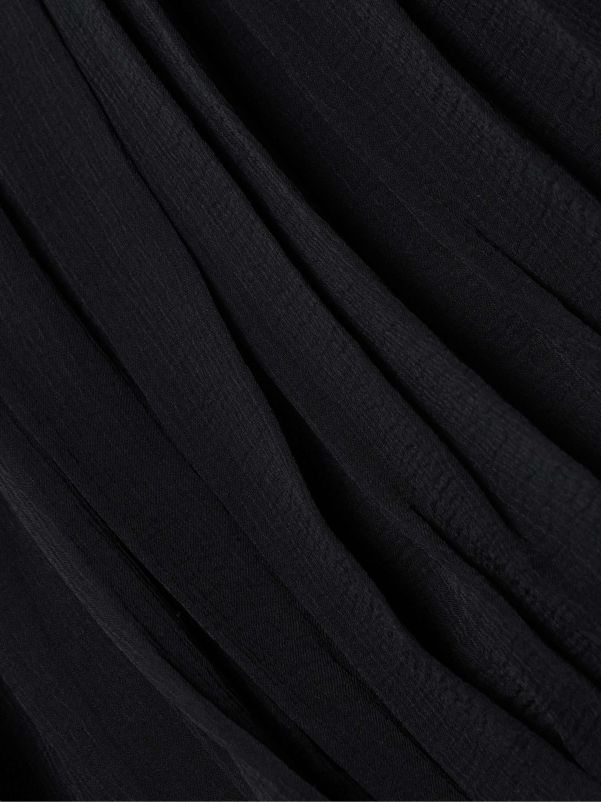 Layal one-shoulder ruched crepe de chine top view