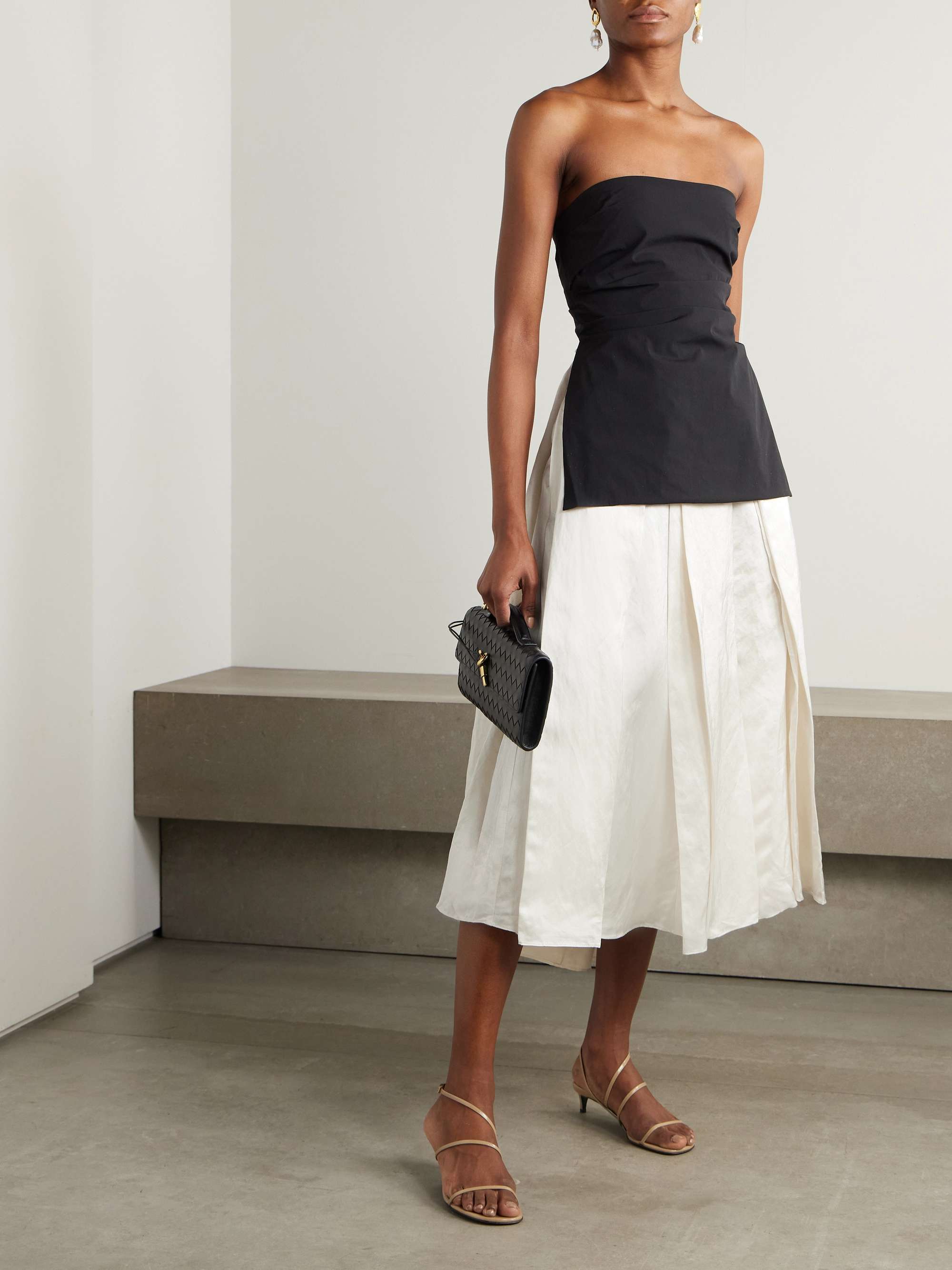 Elodie pleated dupioni midi skirt view