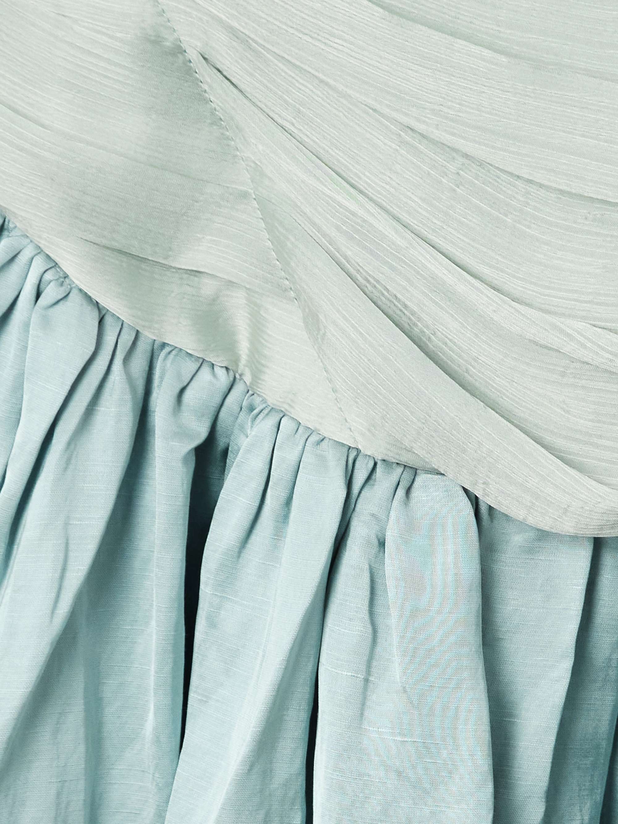 Ora pleated gathered chiffon and dupioni midi dress view