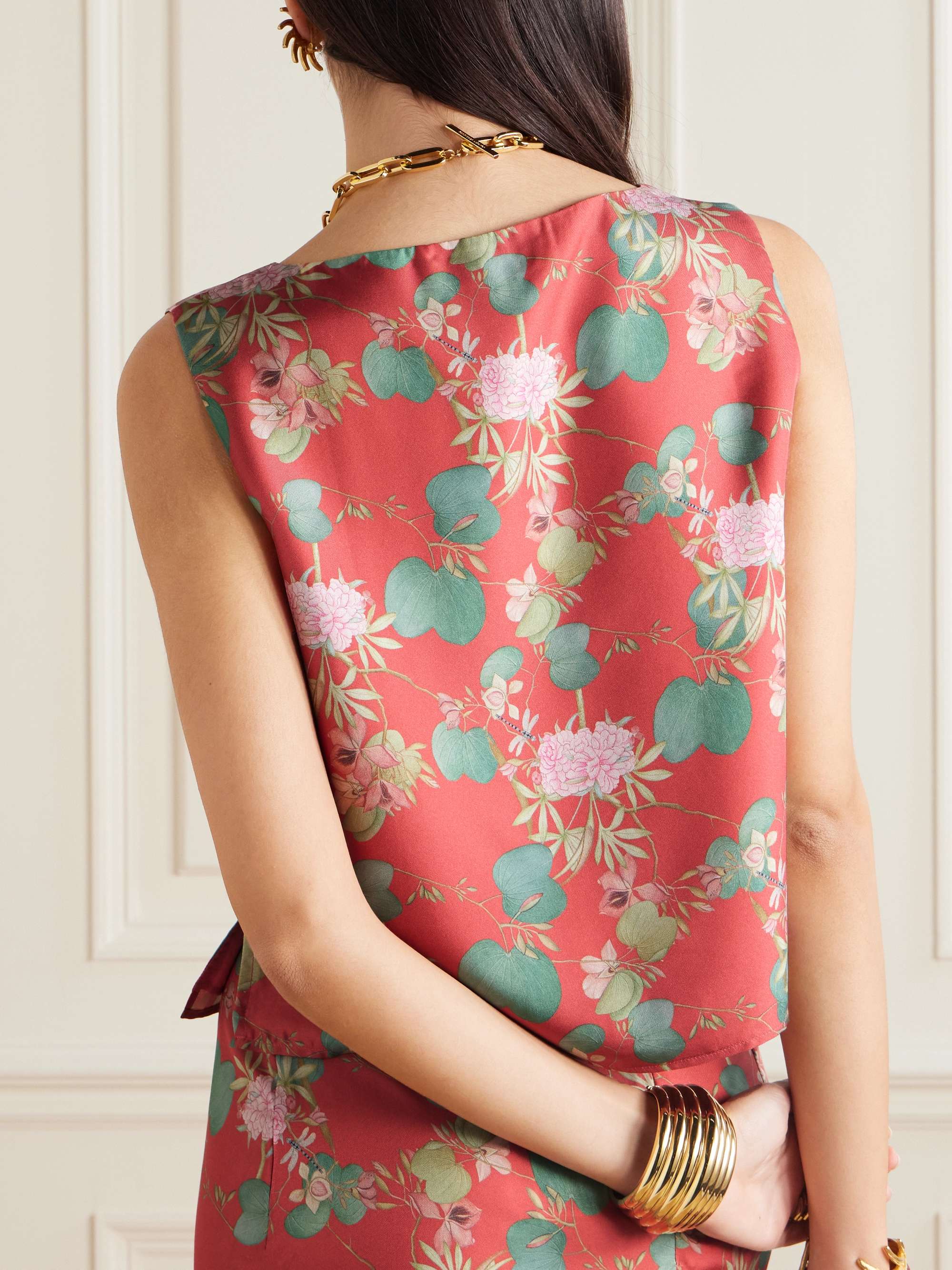 Tische Dragonfly printed silk-twill top view