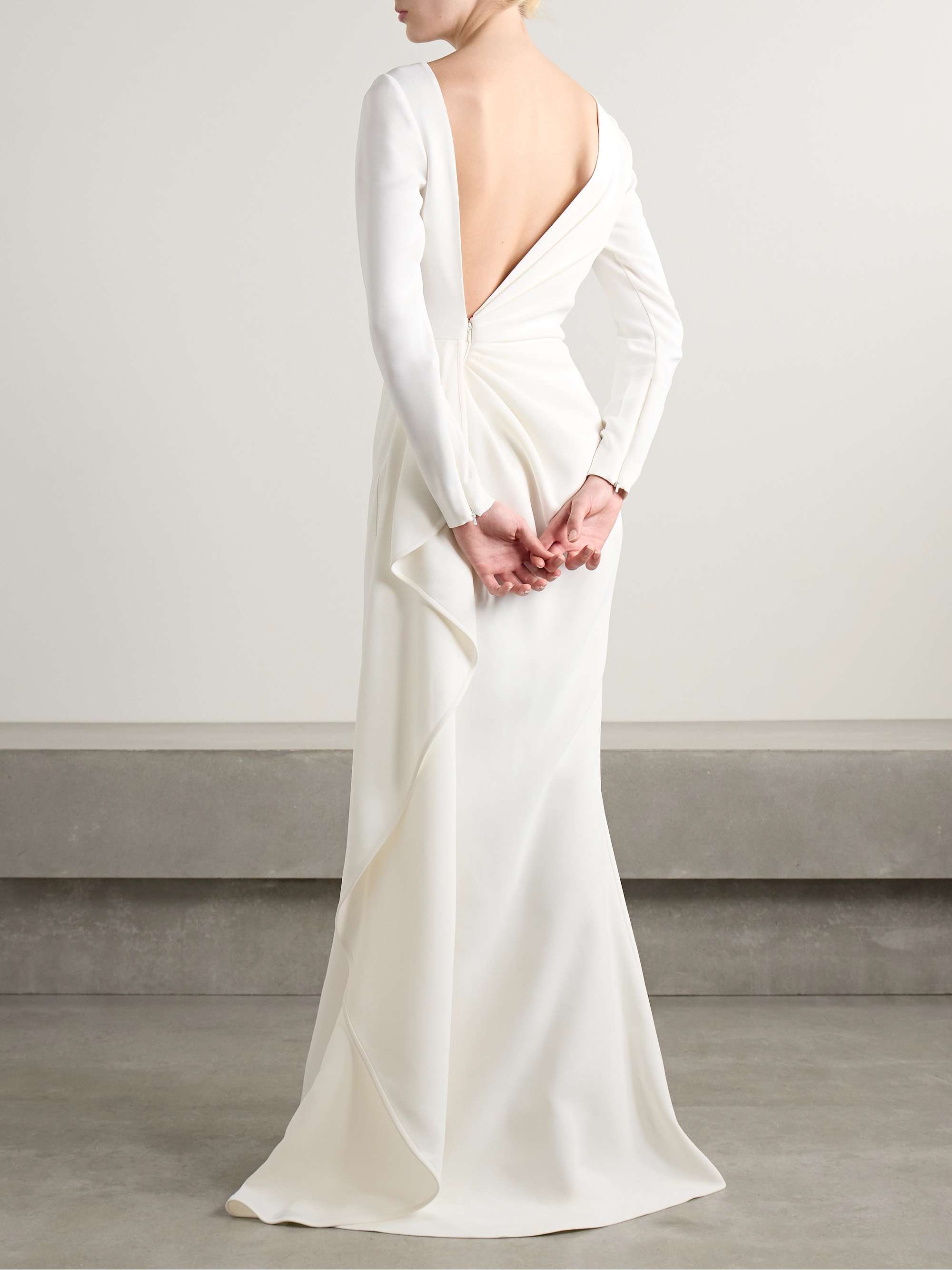 Draped cady gown view