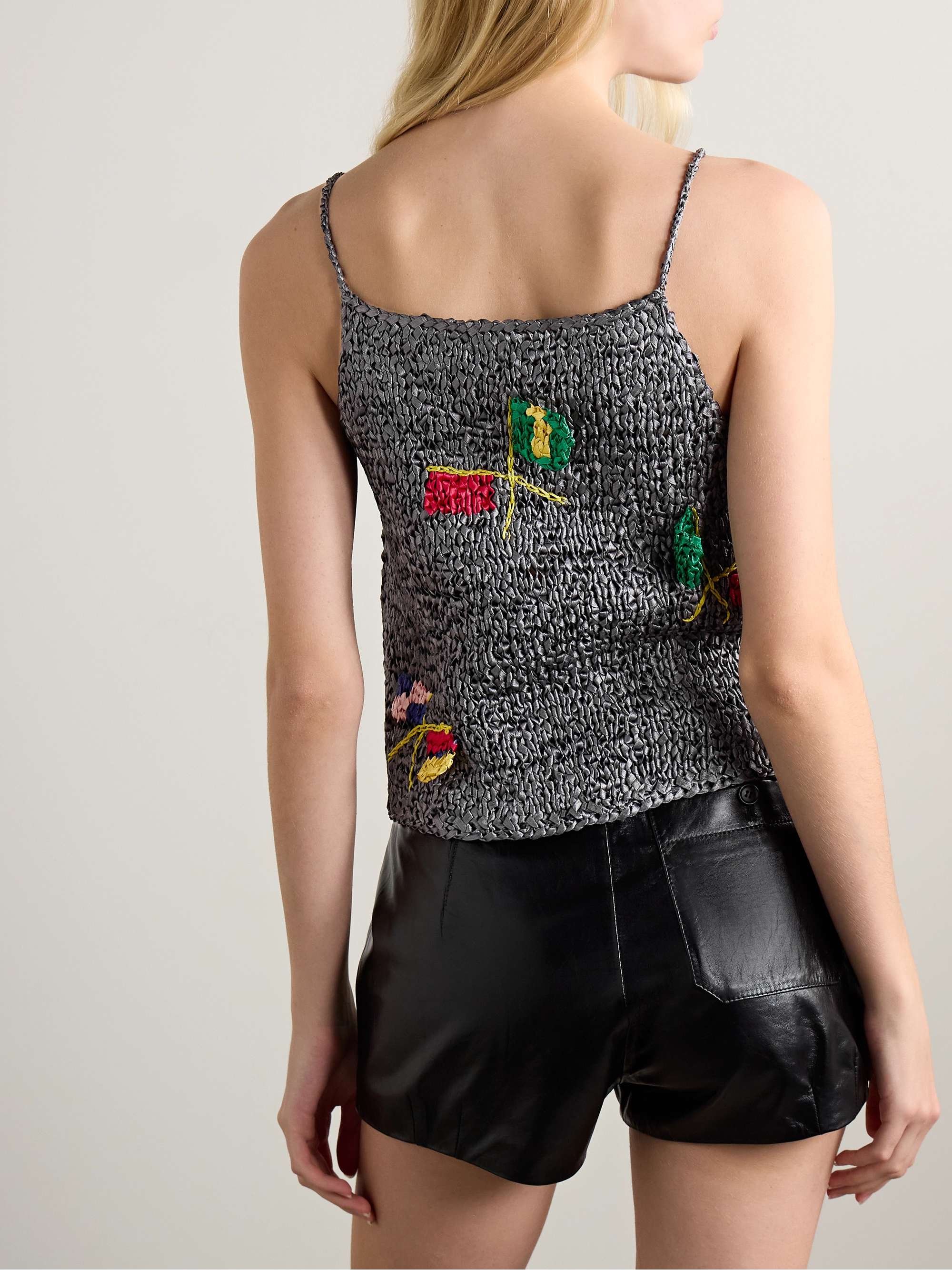 Promenade crocheted satin tank view