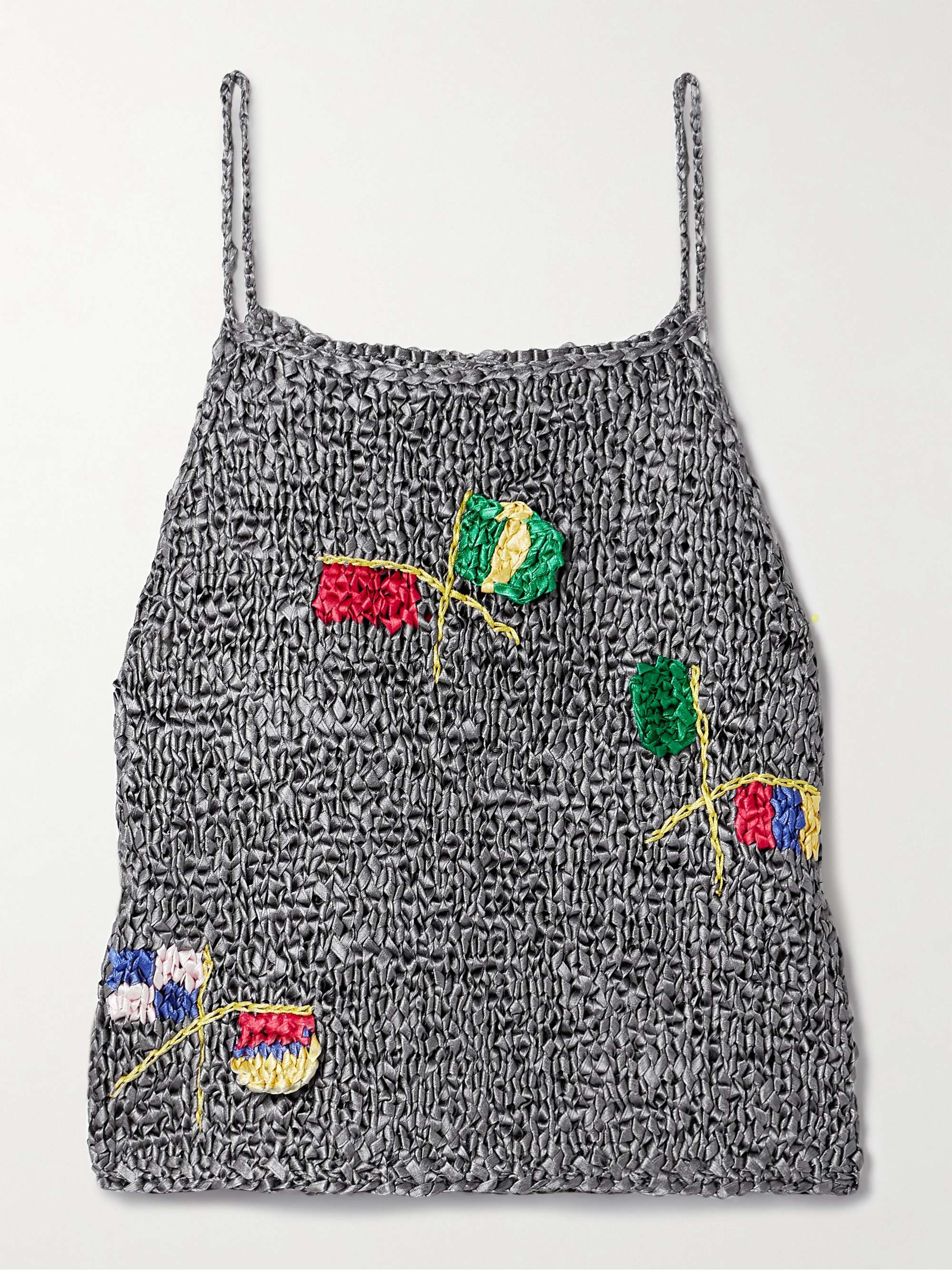 Promenade crocheted satin tank view