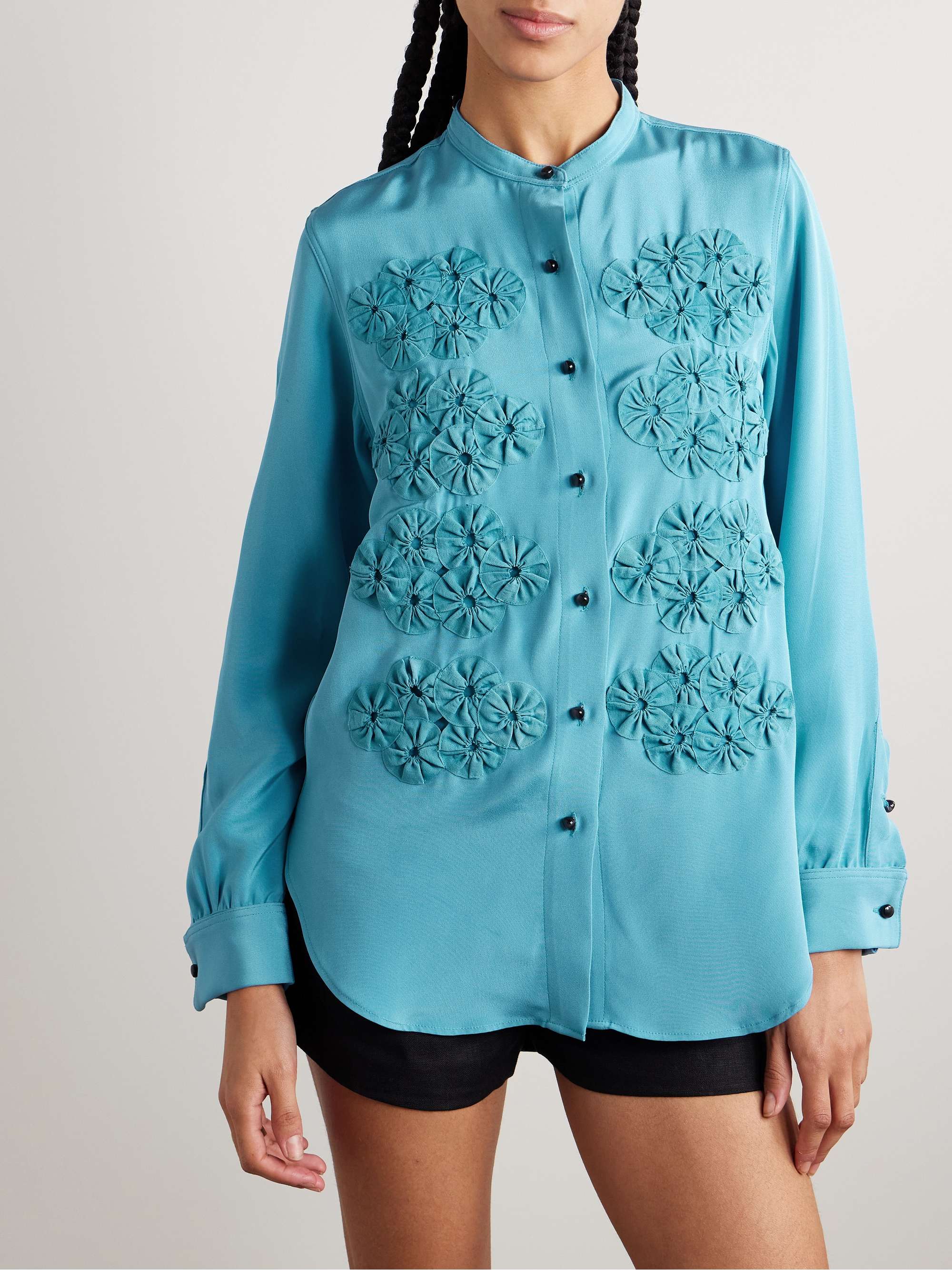 Silas appliquéd silk shirt view
