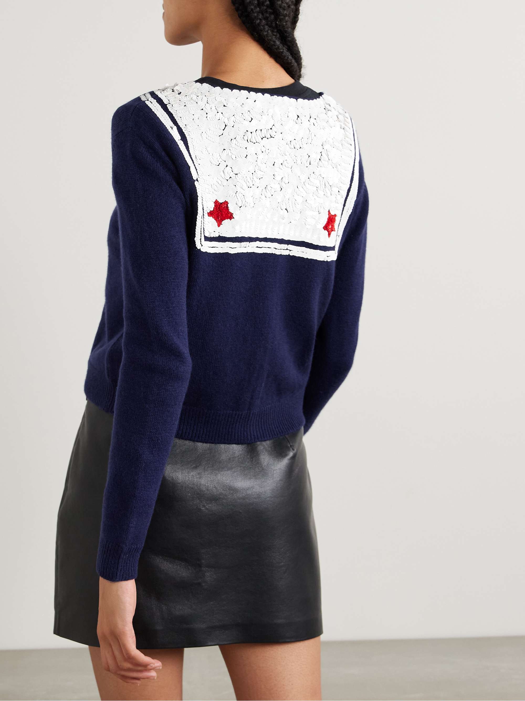Astoria sequin-embellished wool and cashmere-blend cardigan view