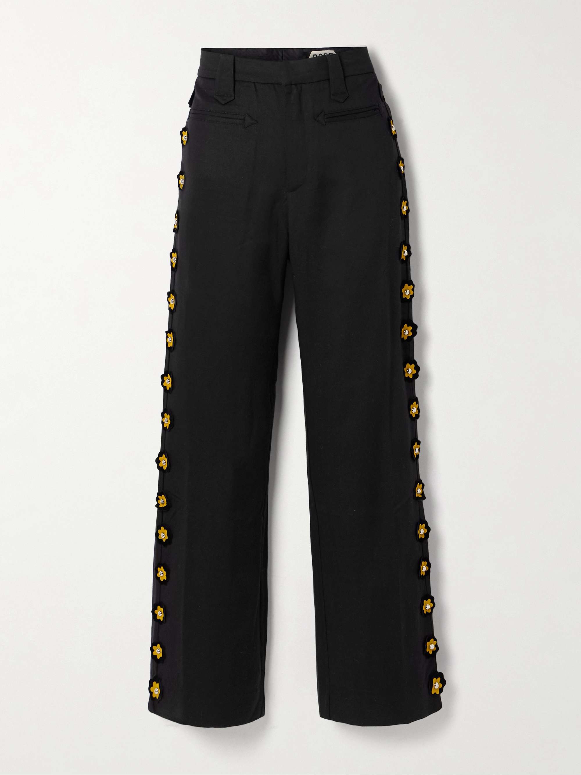 Abilene studded appliquéd twill straight-leg pants view