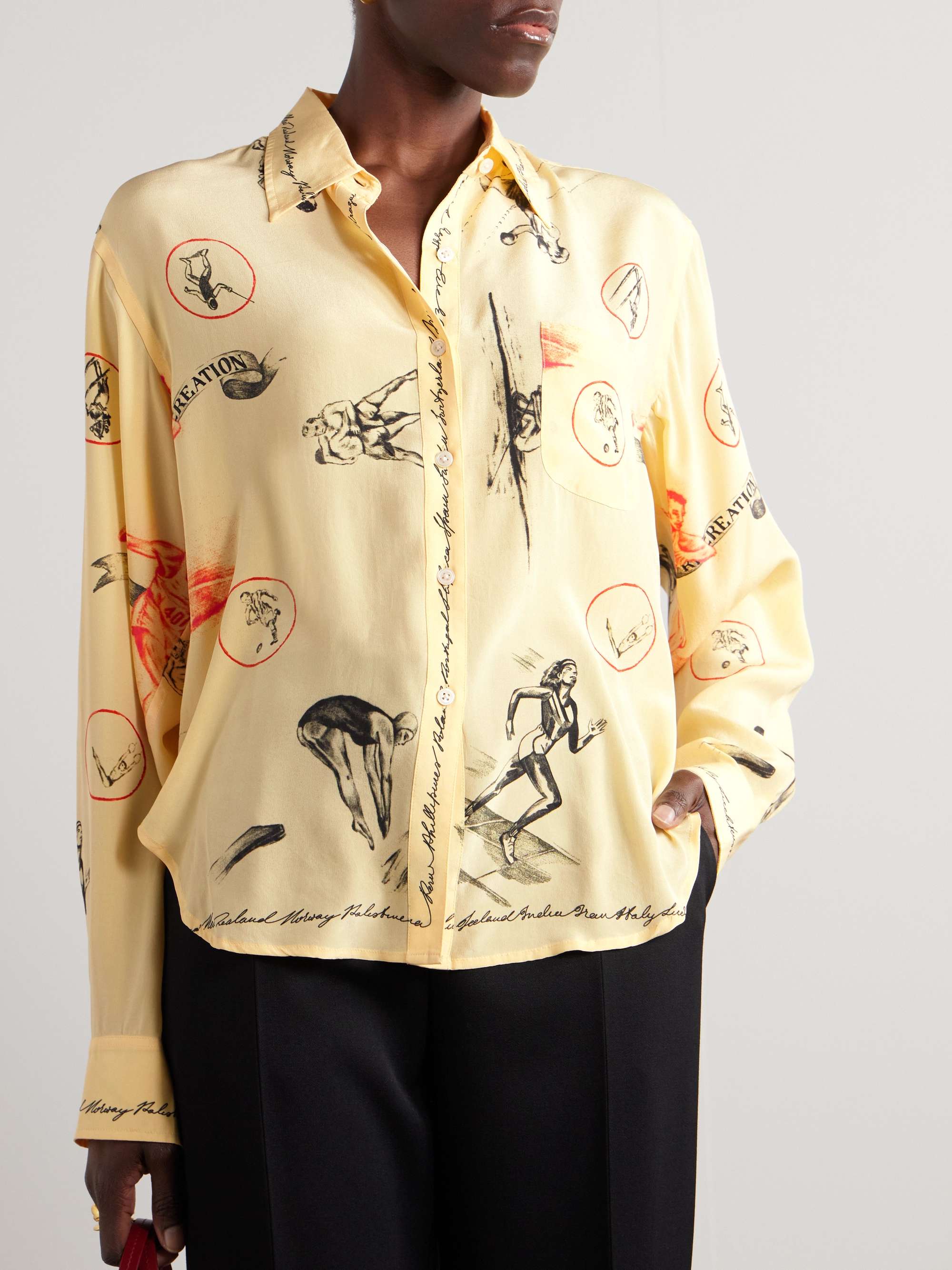 Games printed silk-voile shirt view