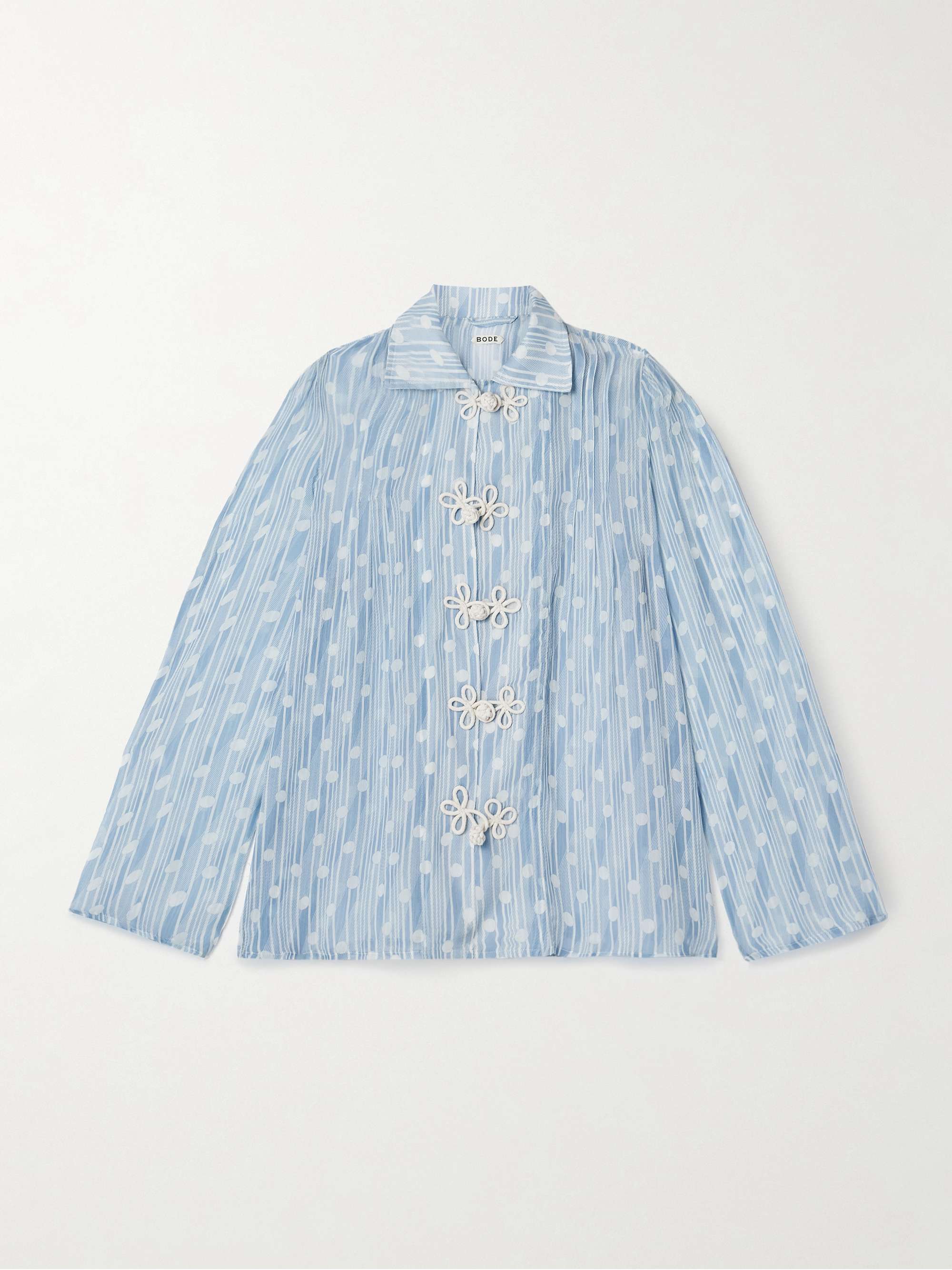 Meridian printed silk-georgette blouse view