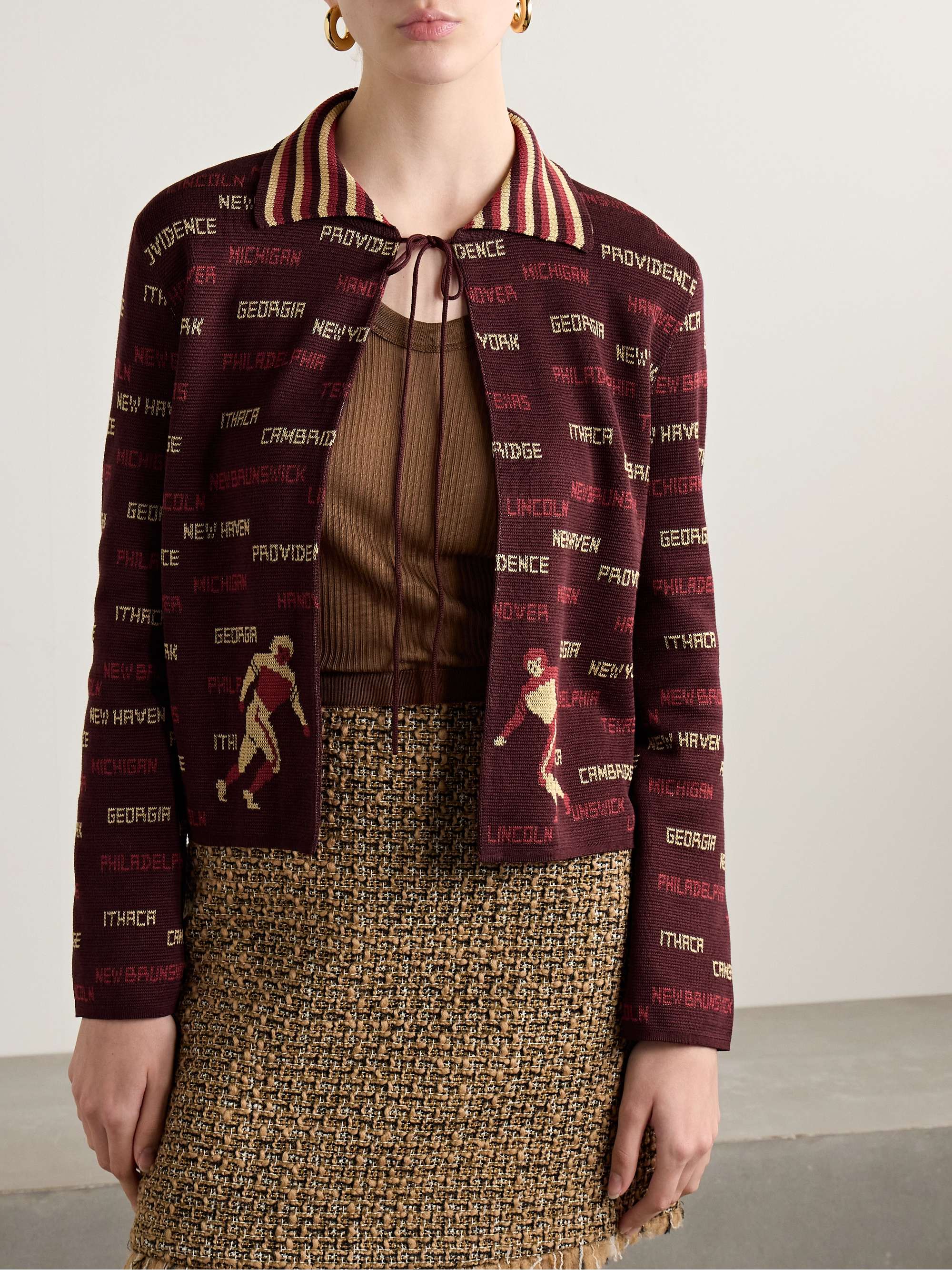 Gridiron cotton-jacquard cardigan view
