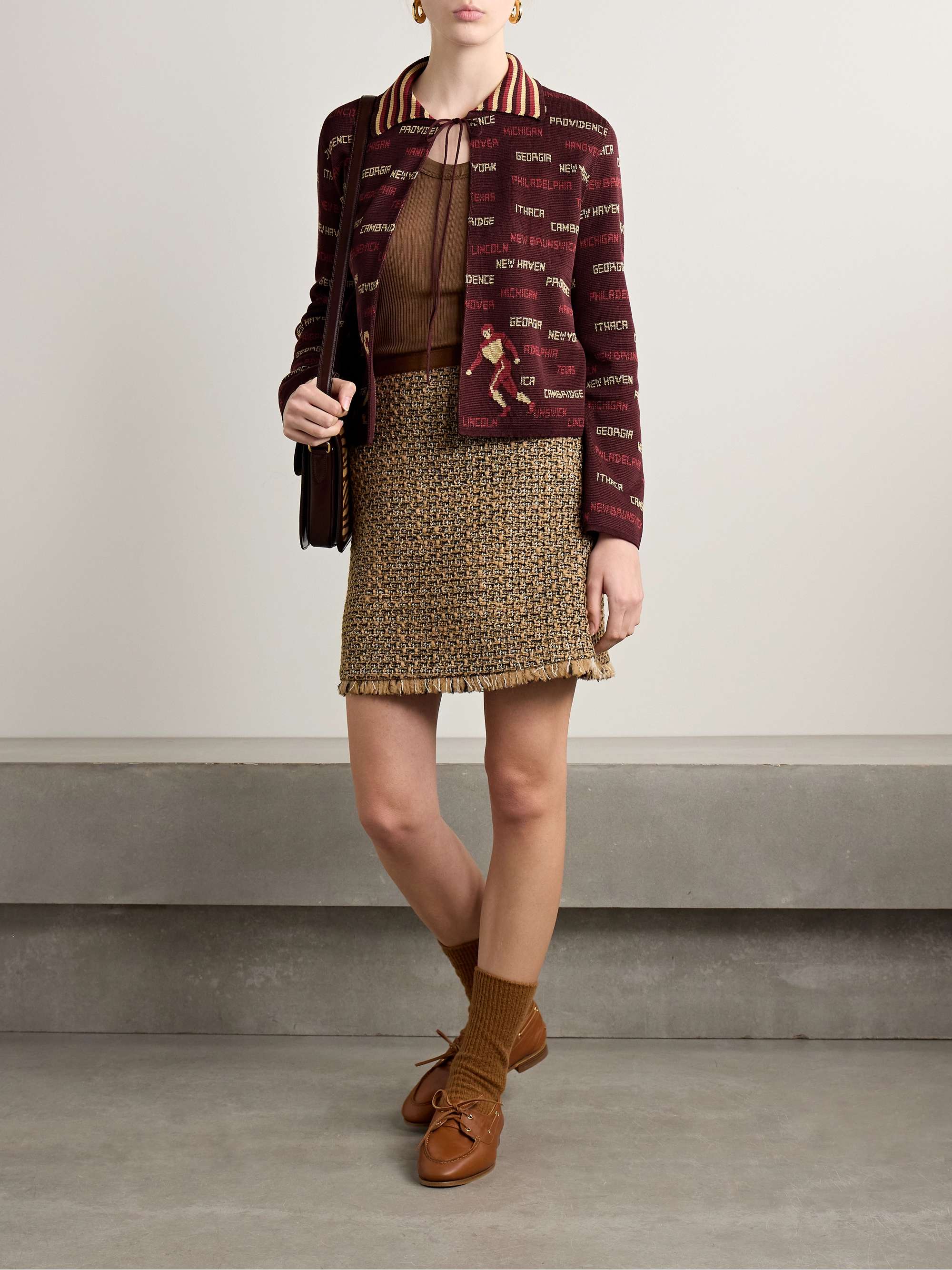 Gridiron cotton-jacquard cardigan view