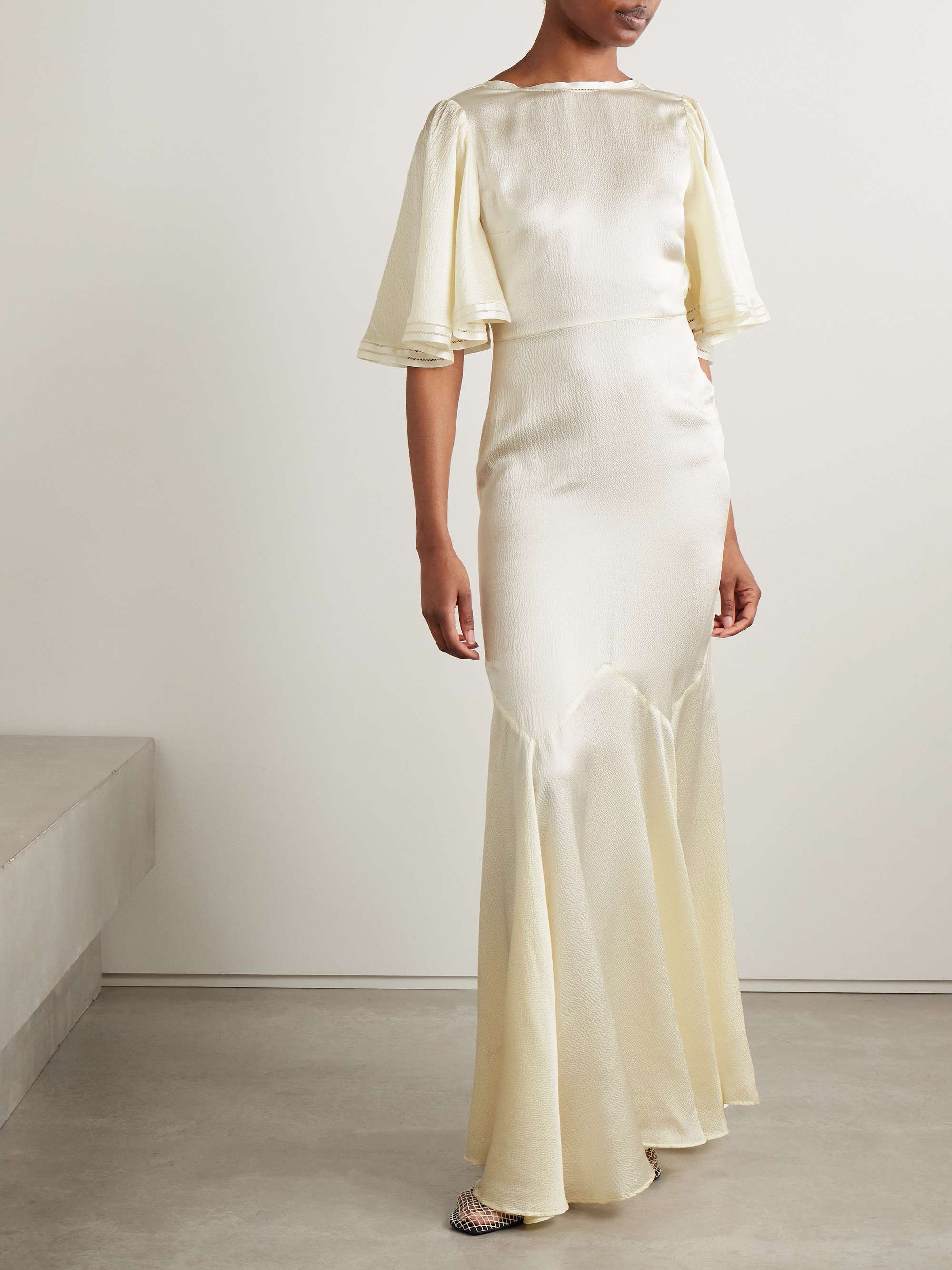 Claret hammered-silk gown view