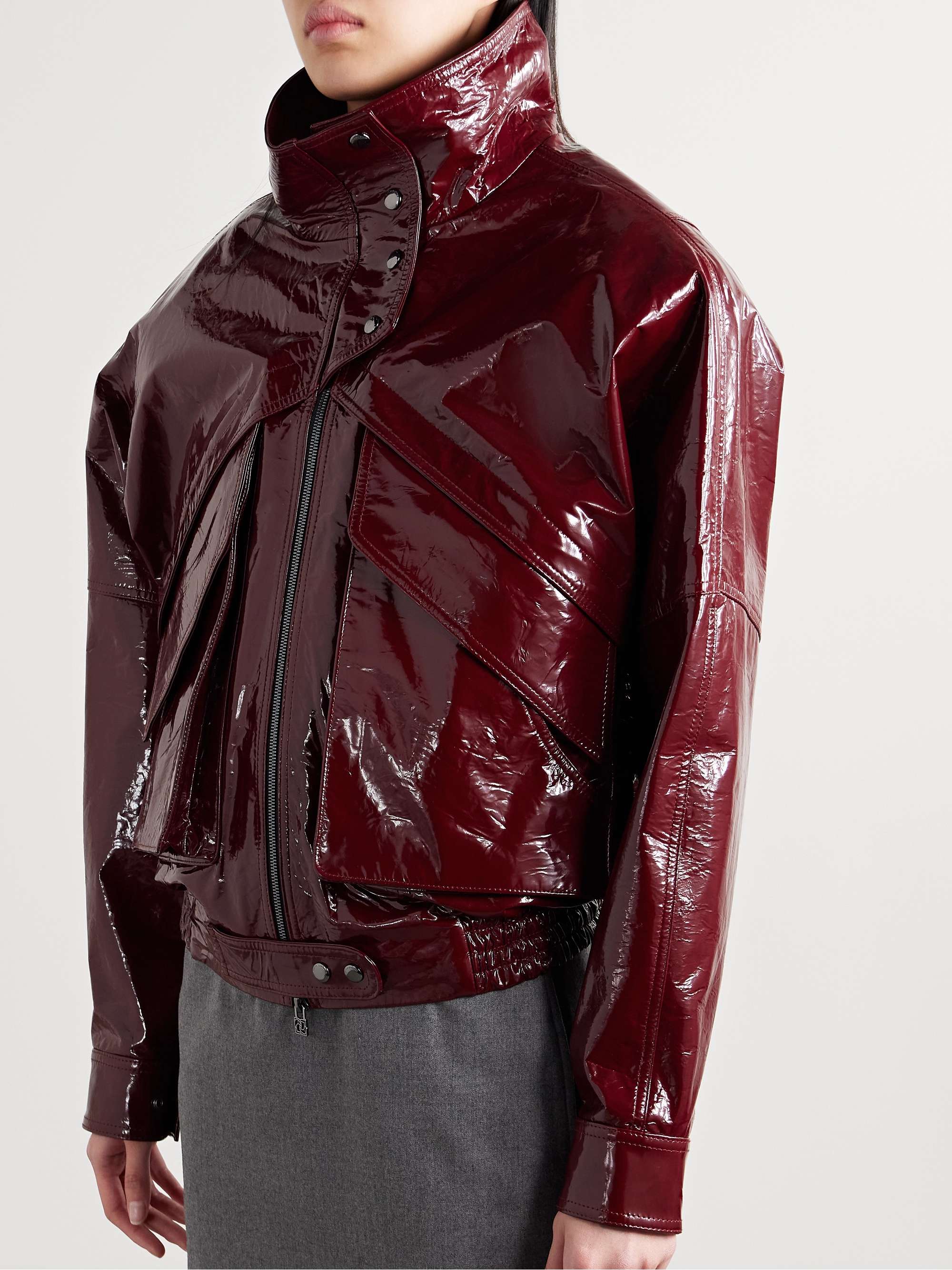Glossed-leather jacket view