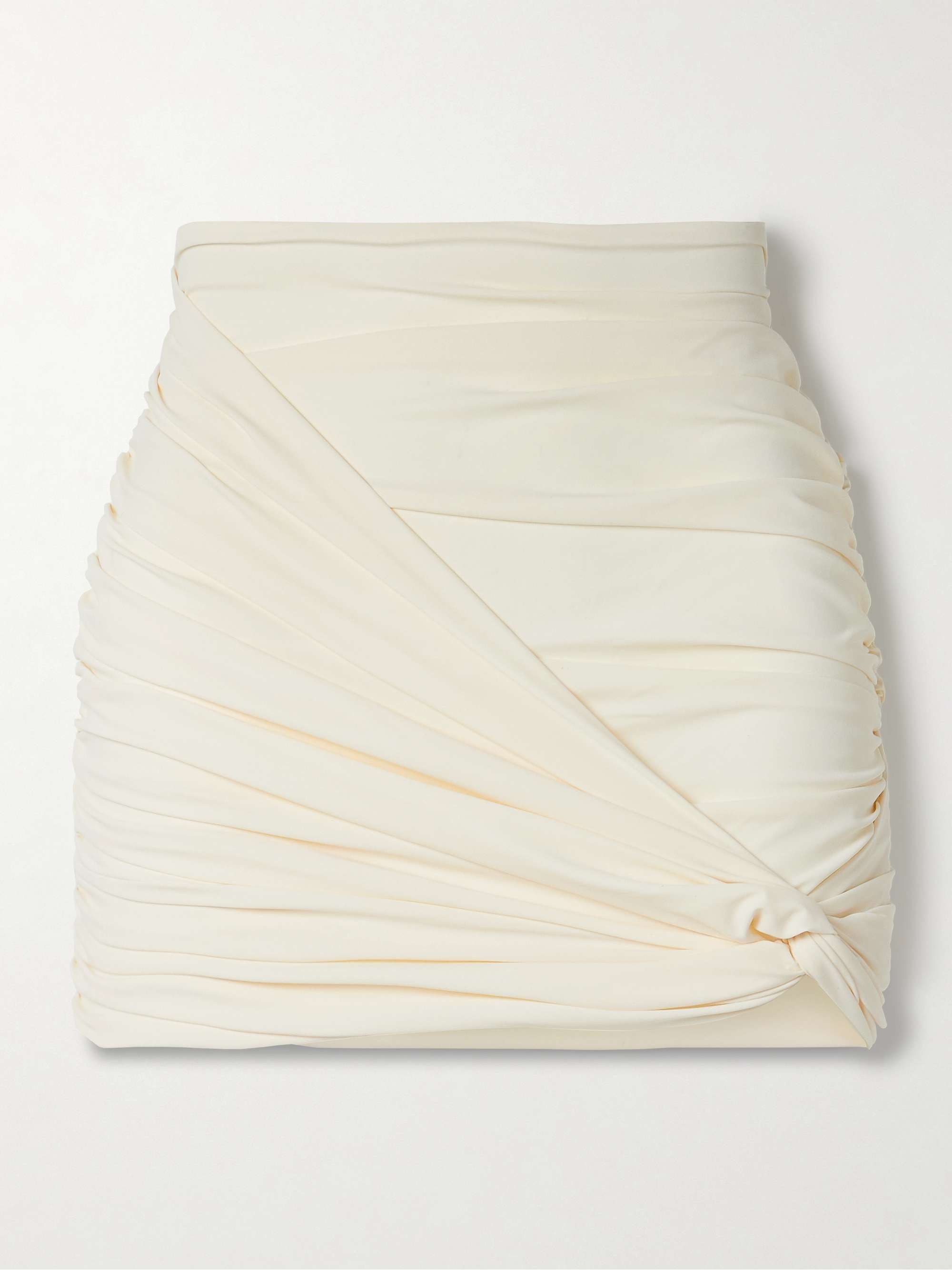Twist-front ruched swim skirt view