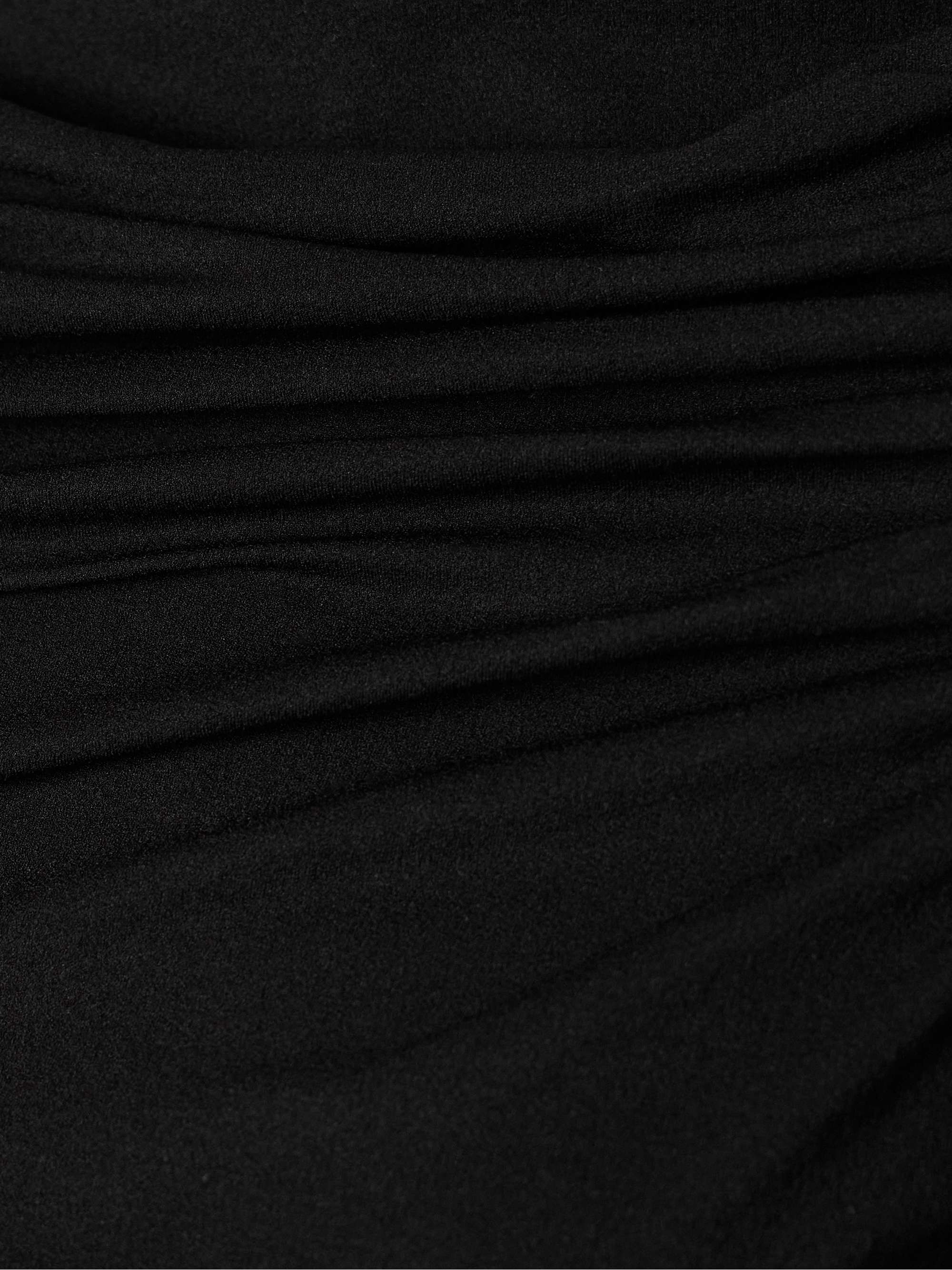 Ruched silk-blend top view