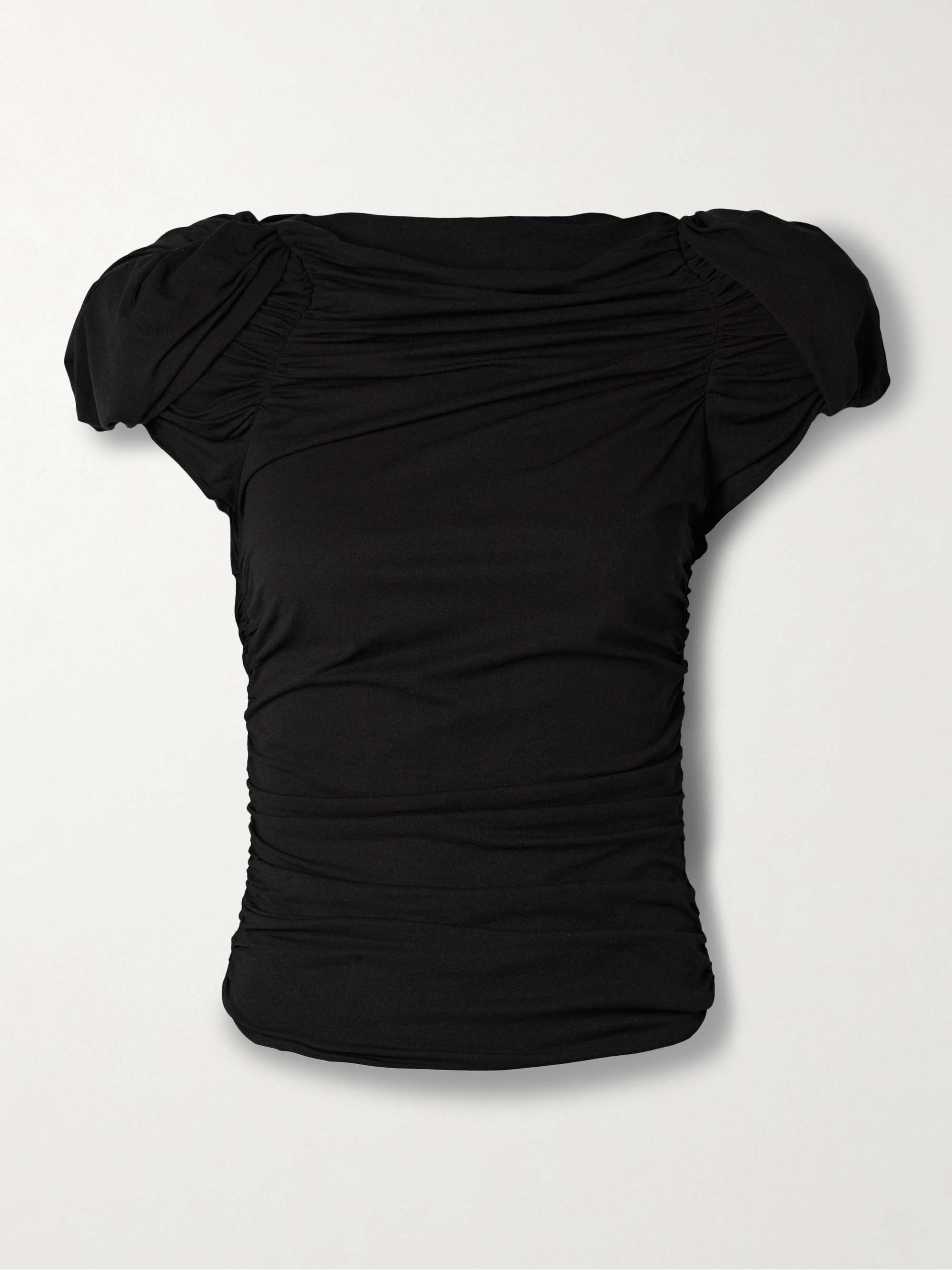 Ruched silk-blend top view