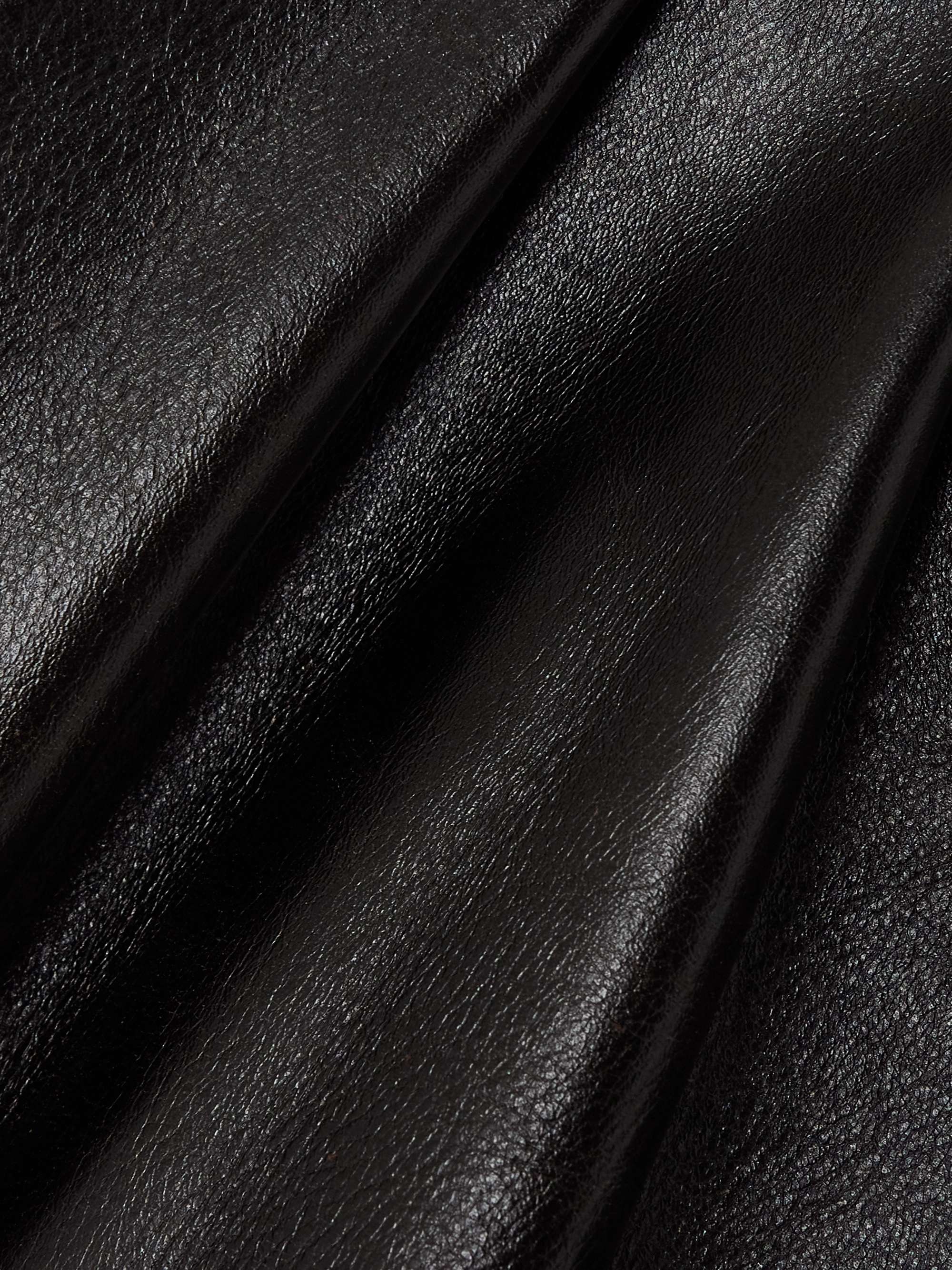Pleated leather shorts view