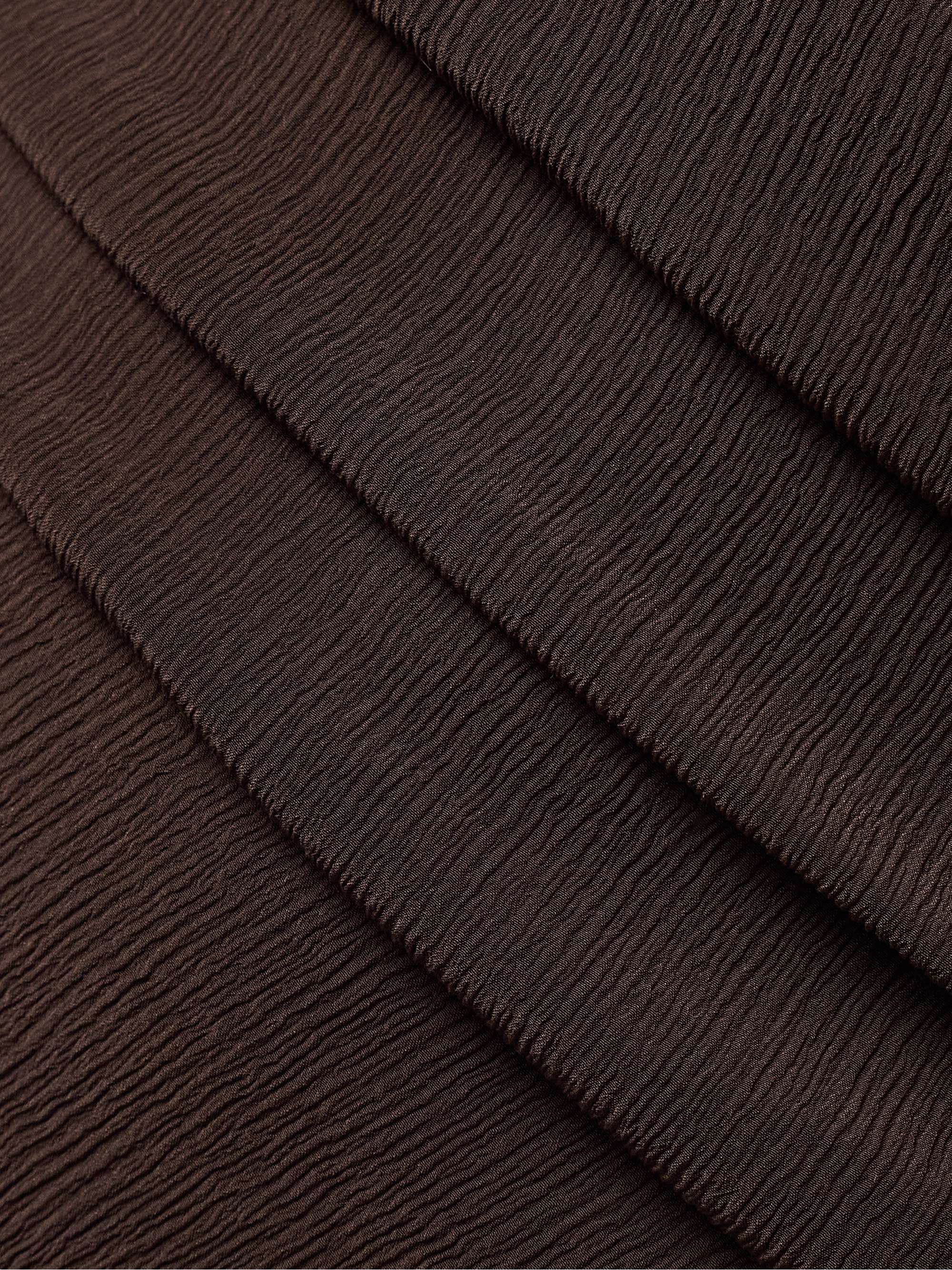 Ruched silk-crepon midi dress view