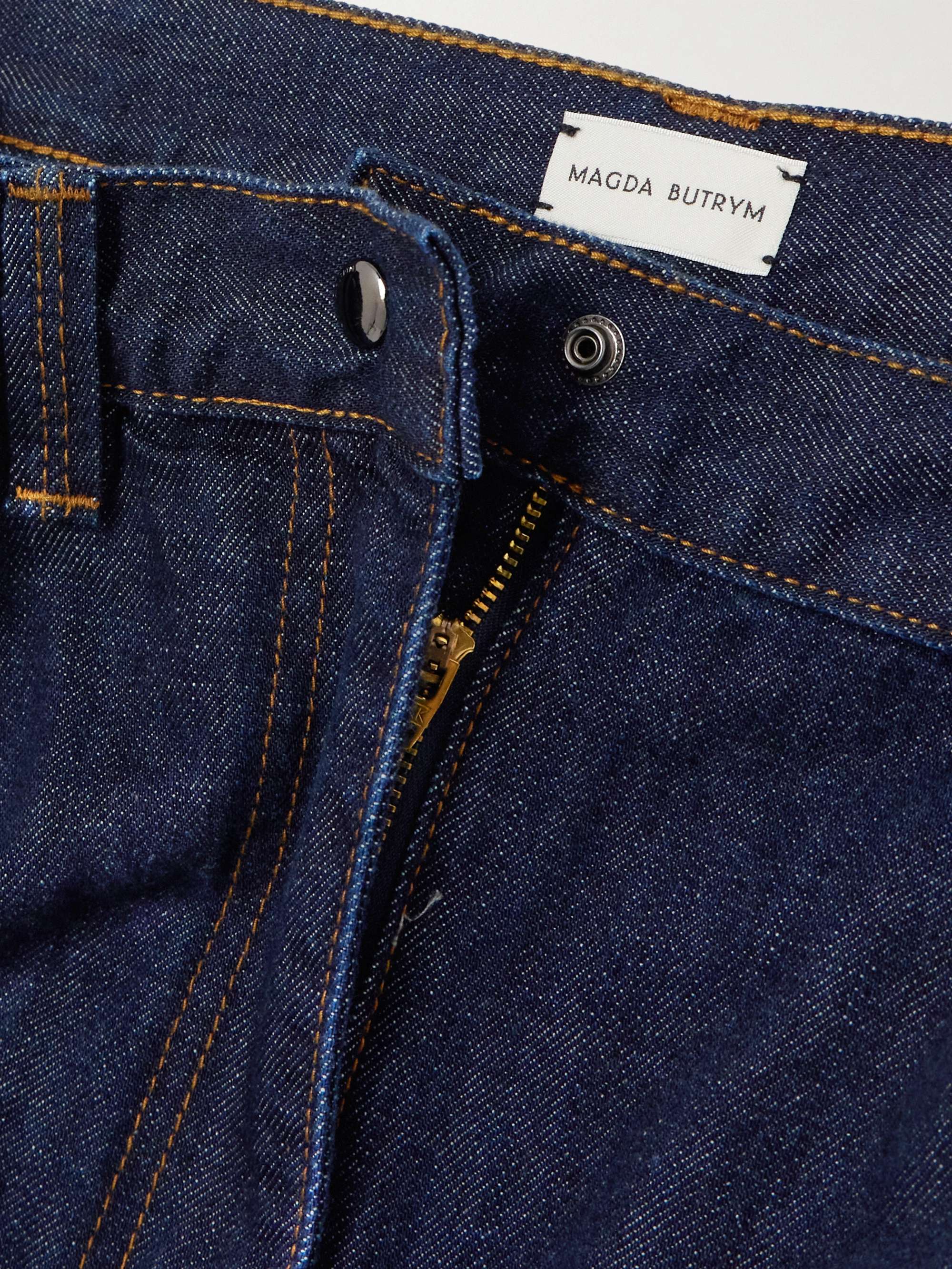 Convertible paneled high-rise wide-leg jeans view
