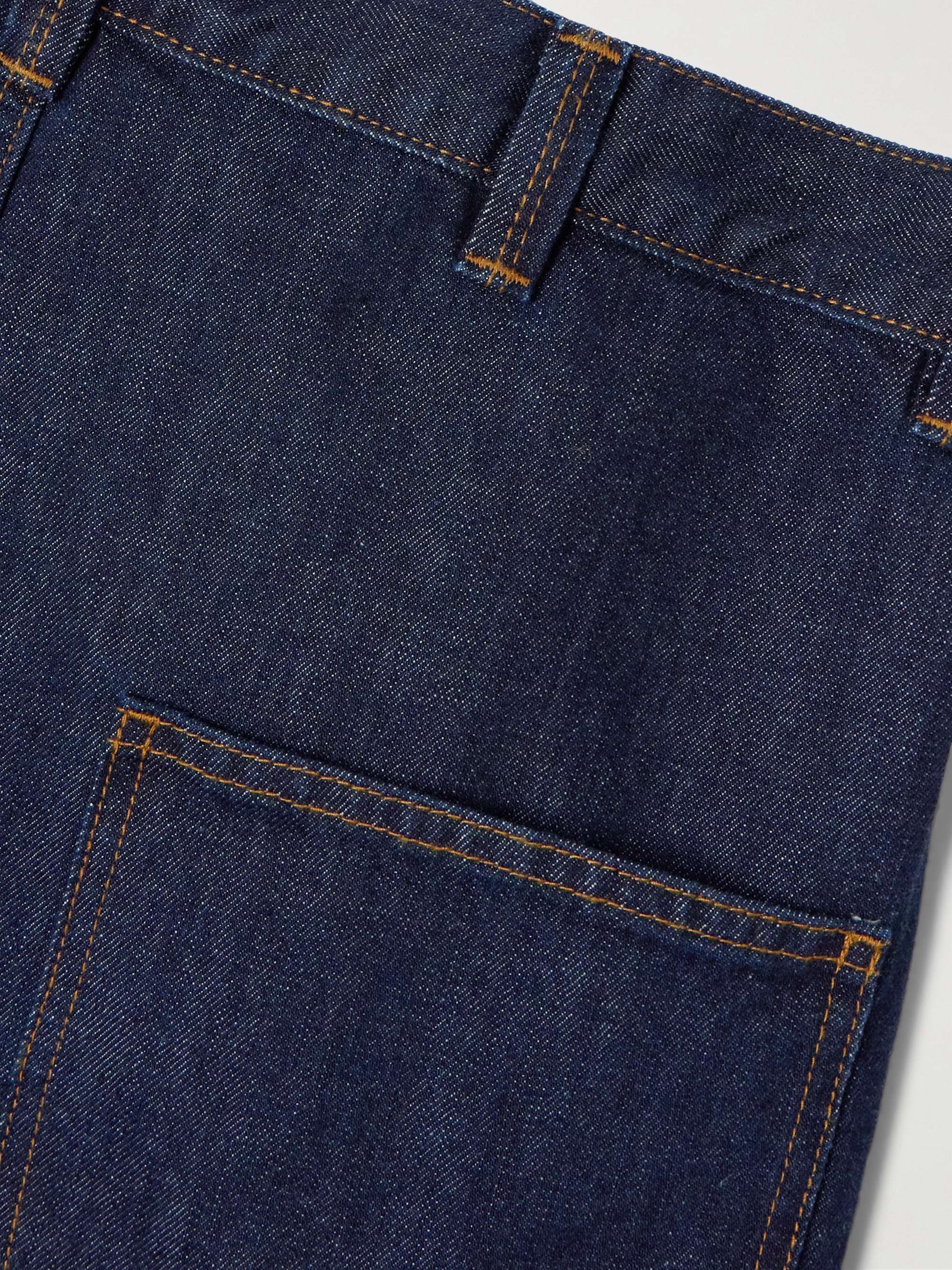 Convertible paneled high-rise wide-leg jeans view