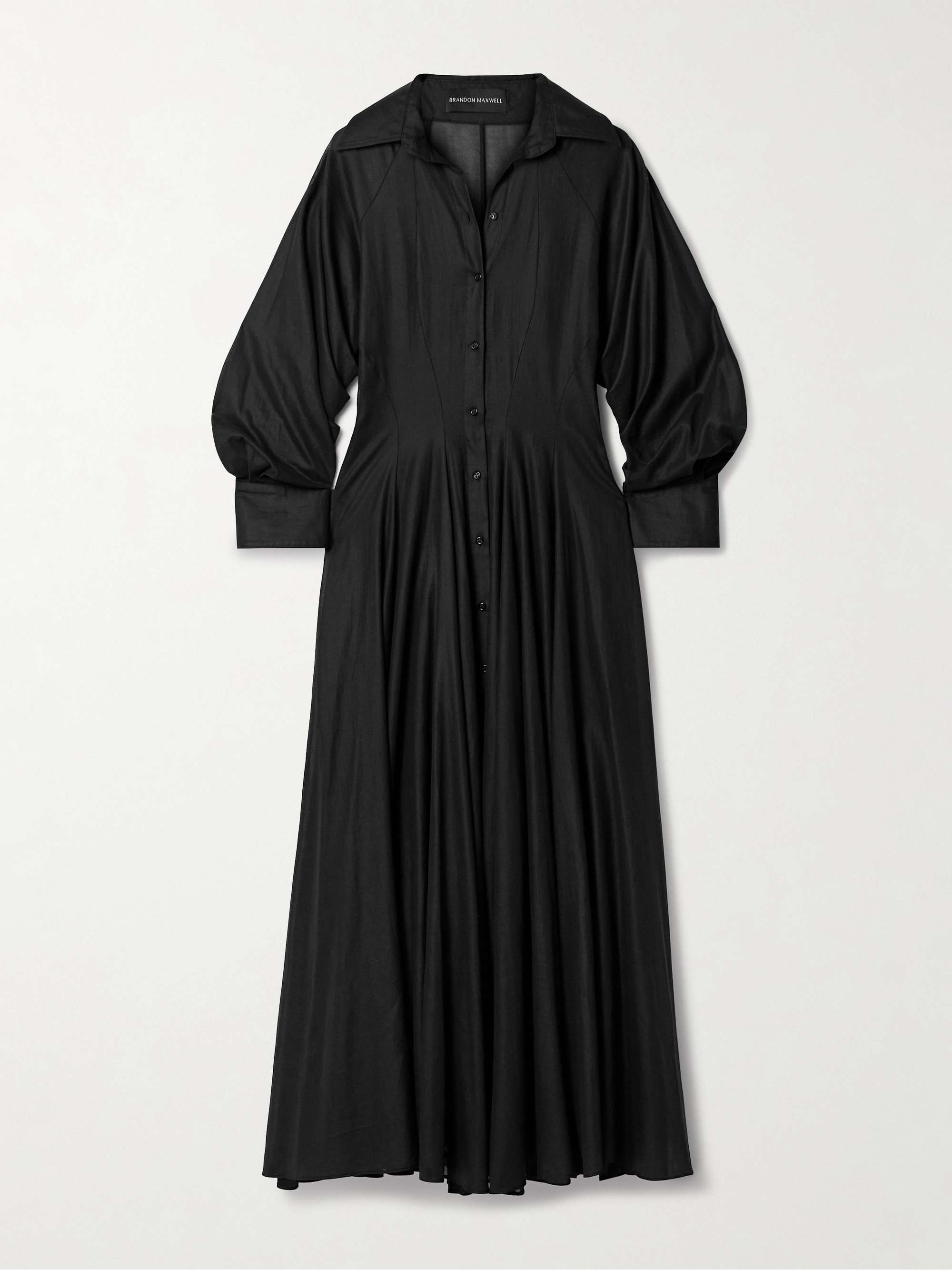 The Virginia gathered cotton-voile midi shirt dress view