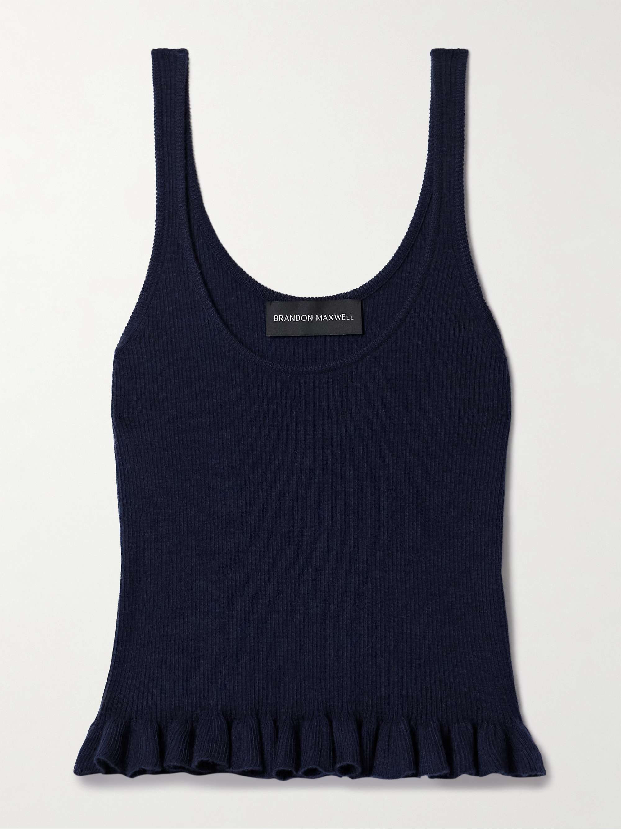 The Phoebe ruffled ribbed cashmere tank view