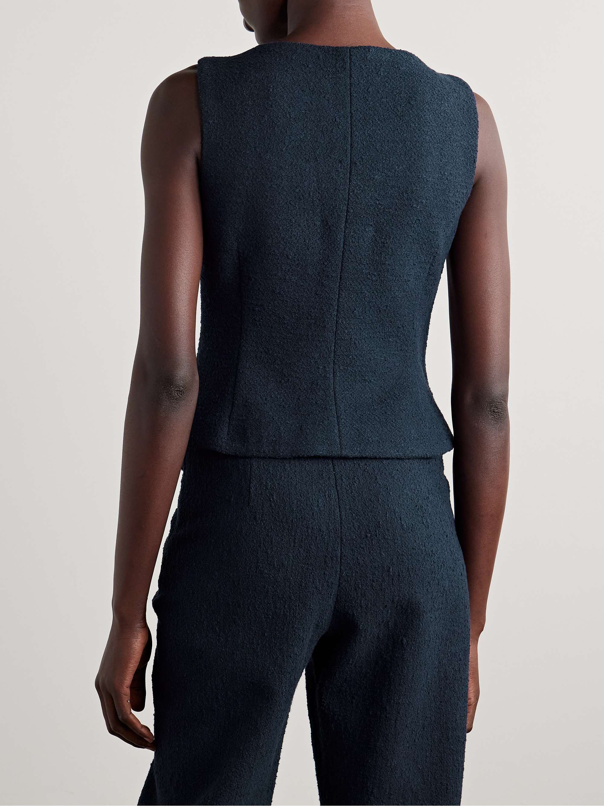 Cotton-blend bouclé-tweed vest view