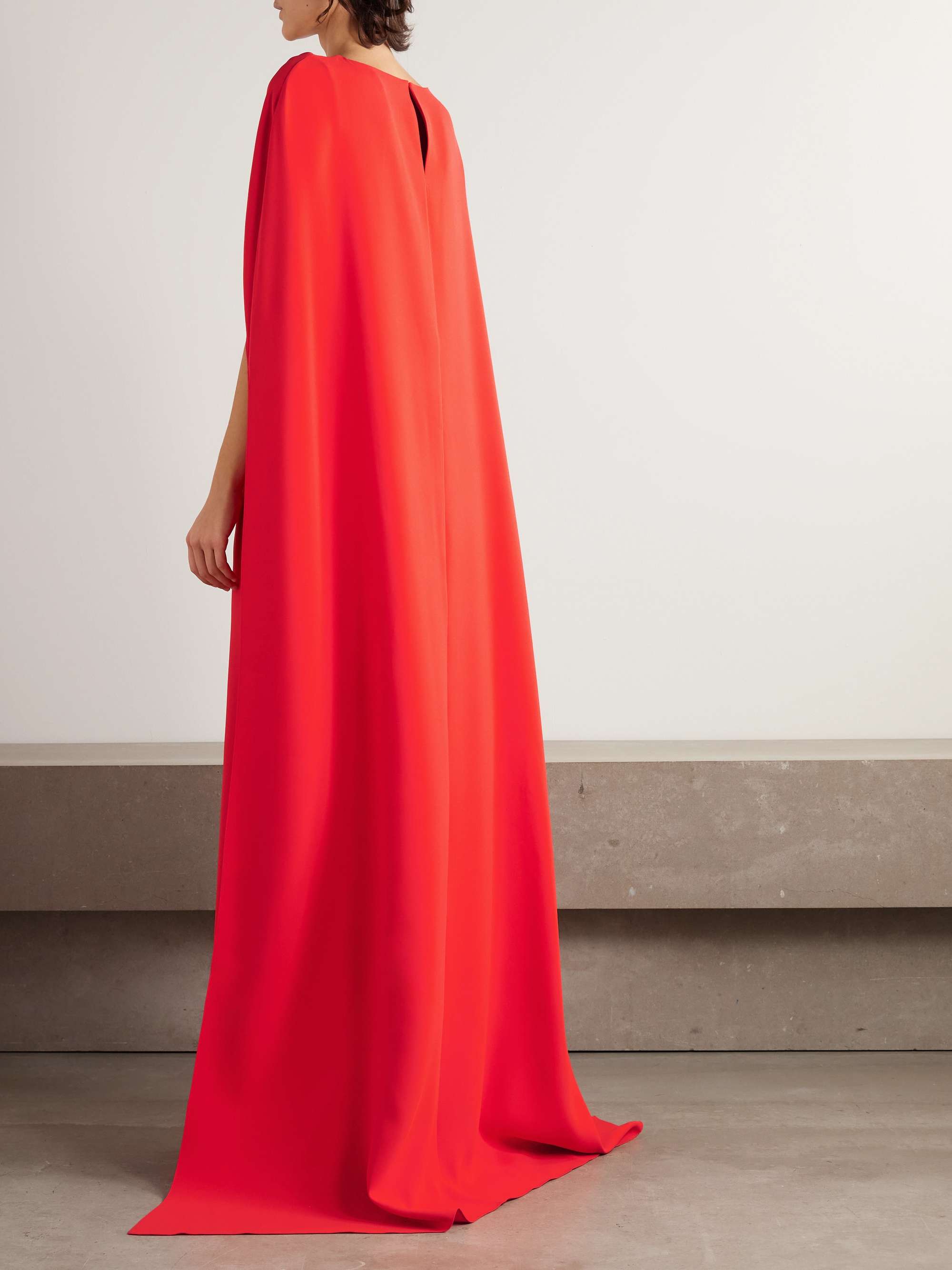 Cape-effect silk-blend georgette gown view