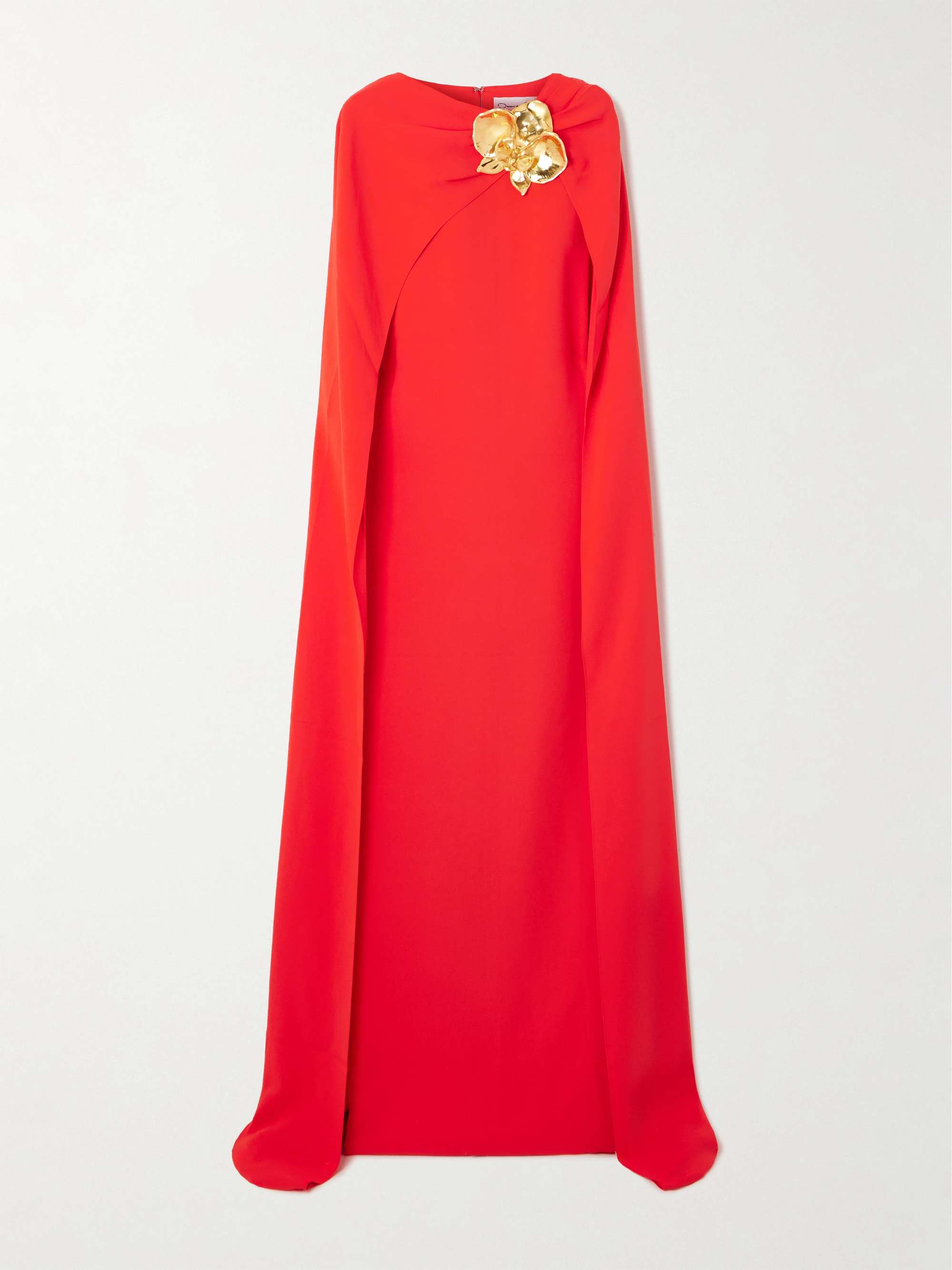 Cape-effect silk-blend georgette gown view