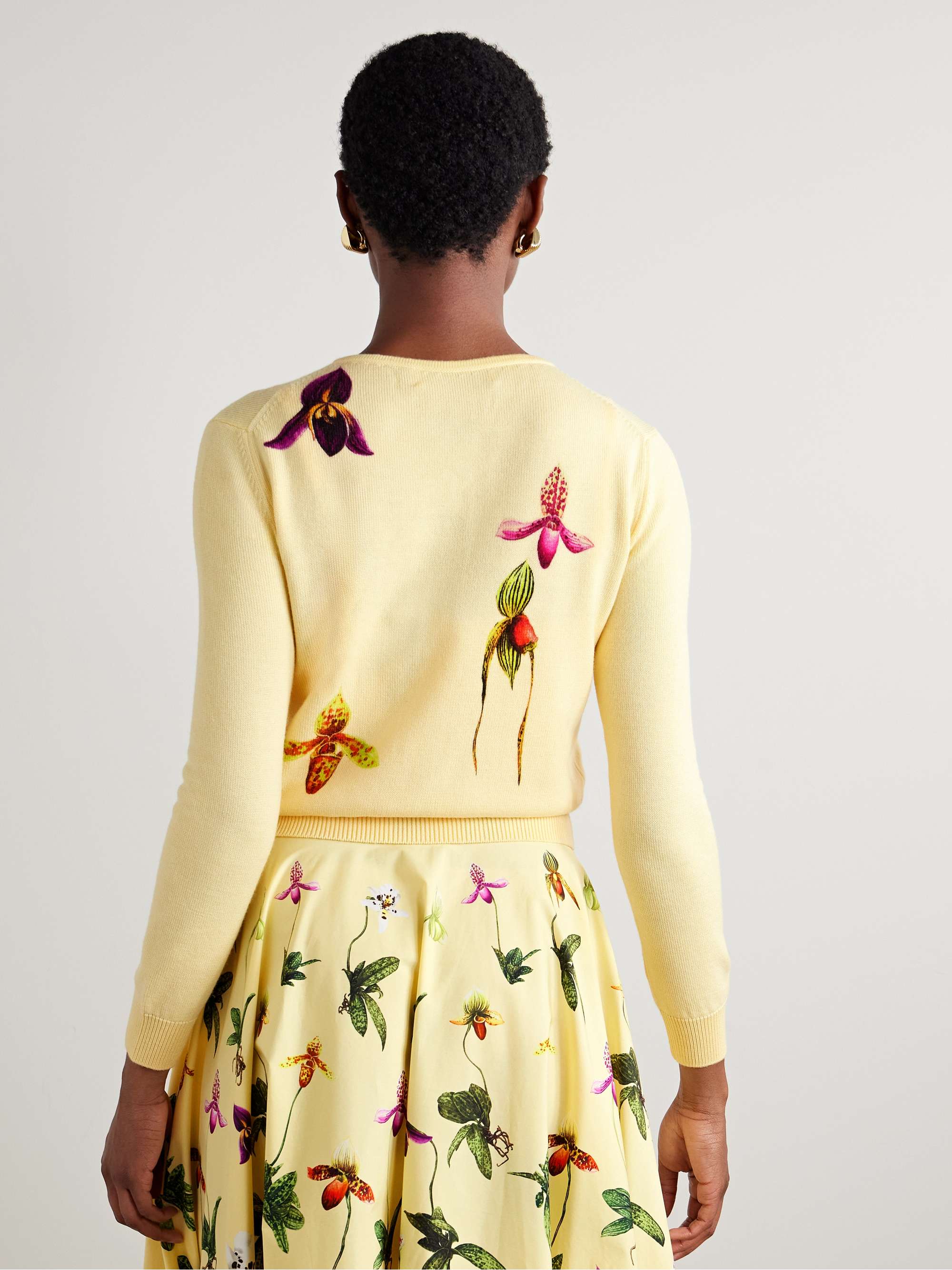 Floral-print wool sweater view