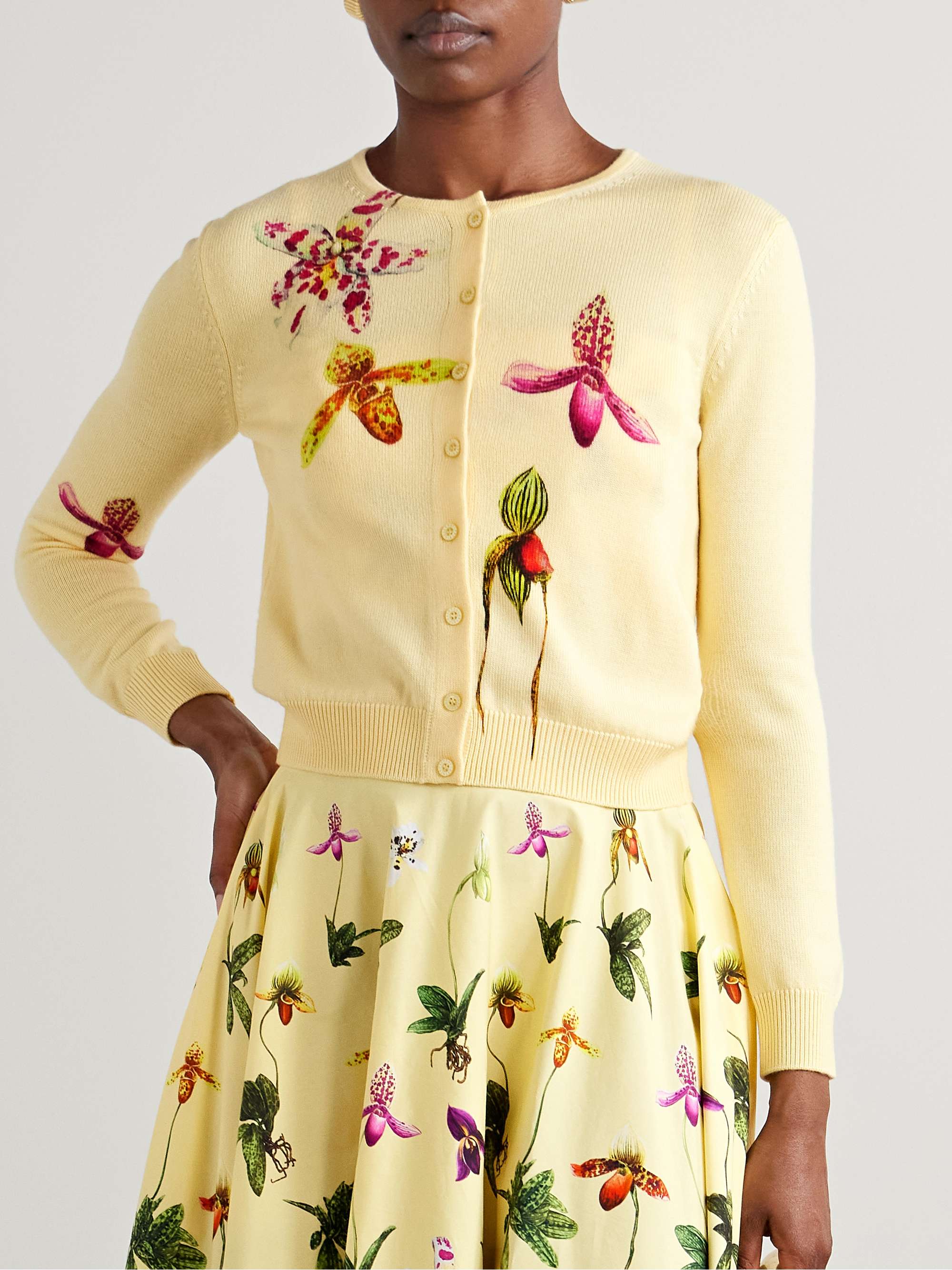 Floral-print wool sweater view