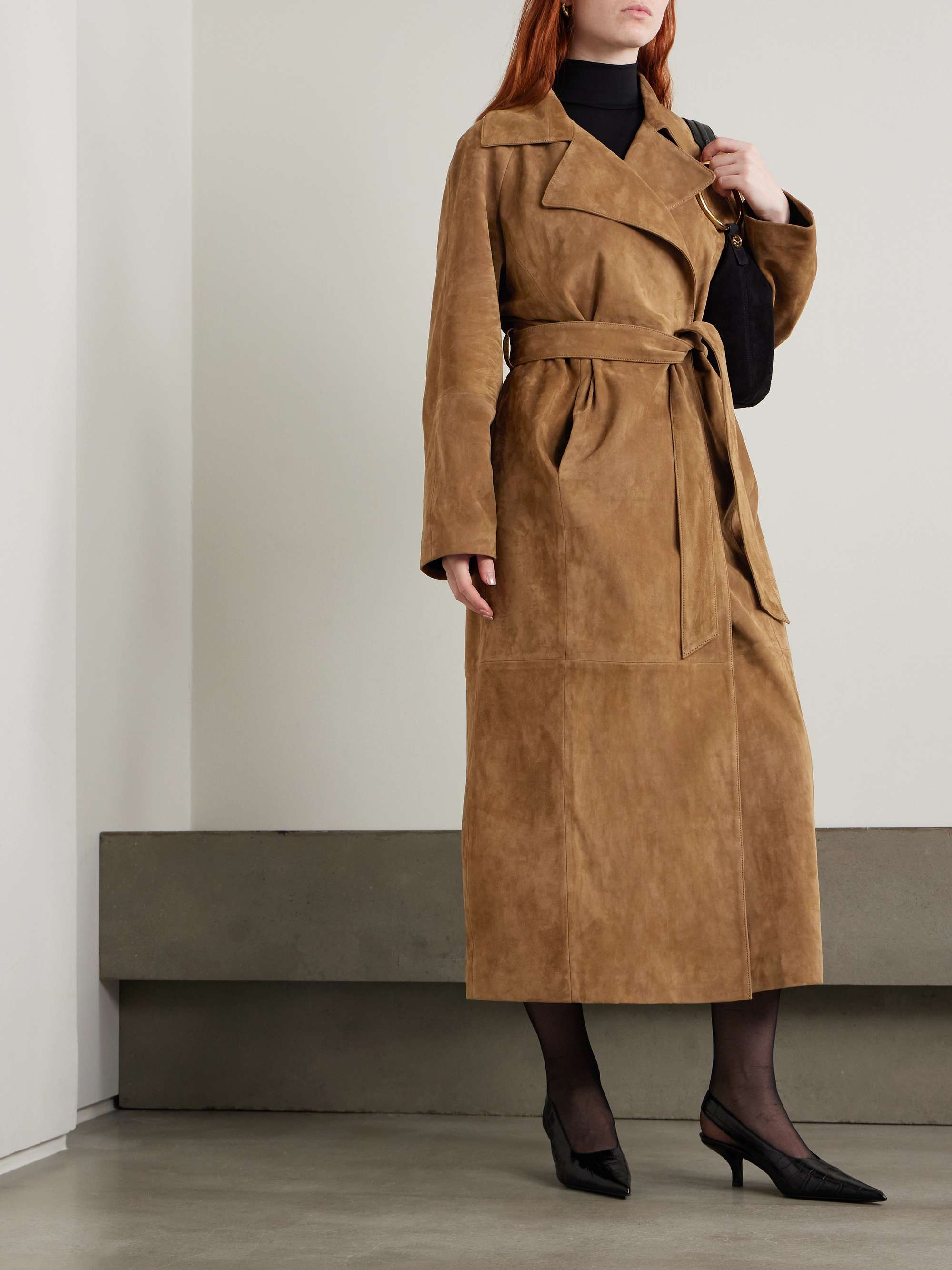 Althea belted suede coat view