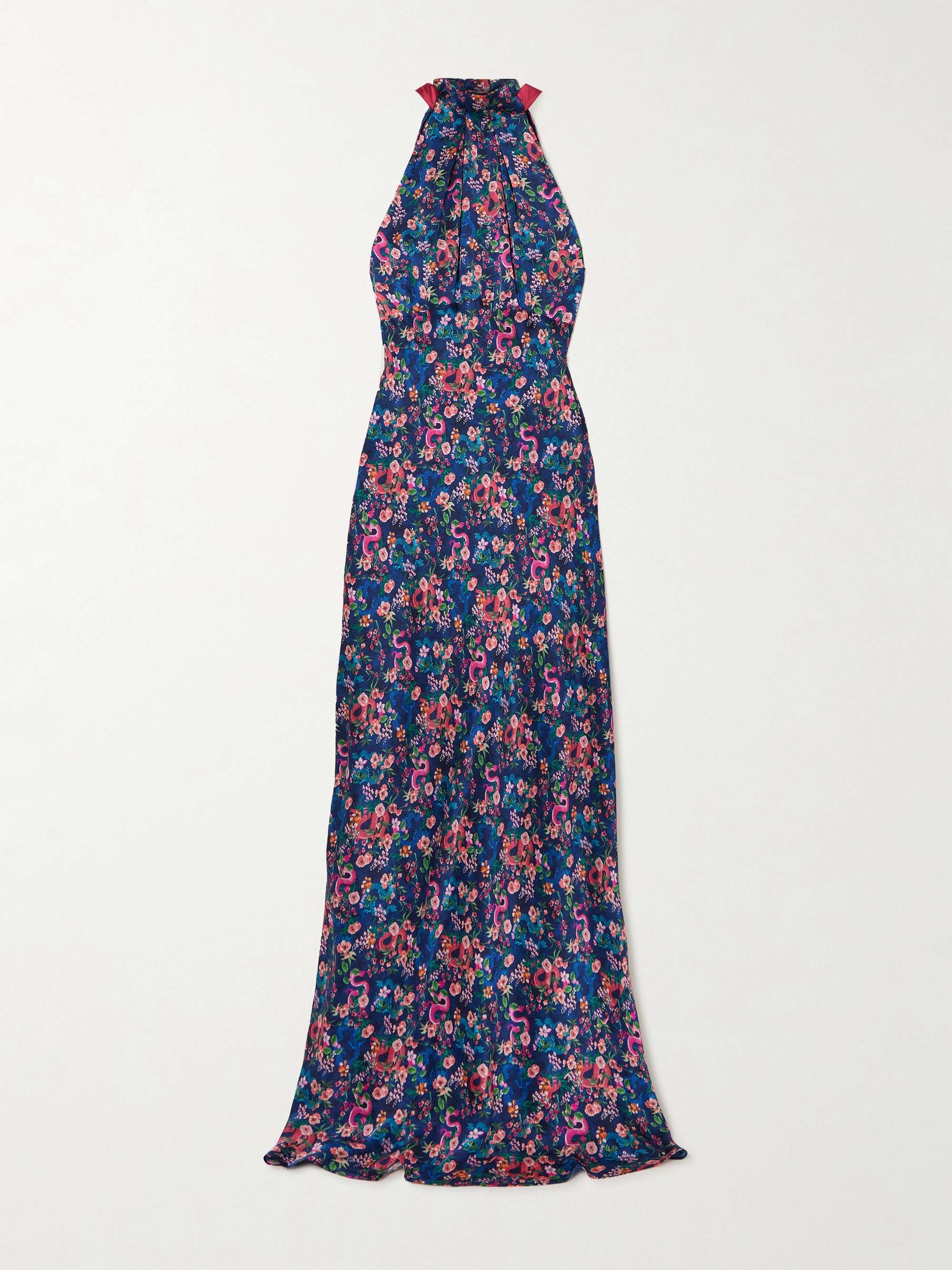 Michelle open-back floral-print silk-satin maxi dress view