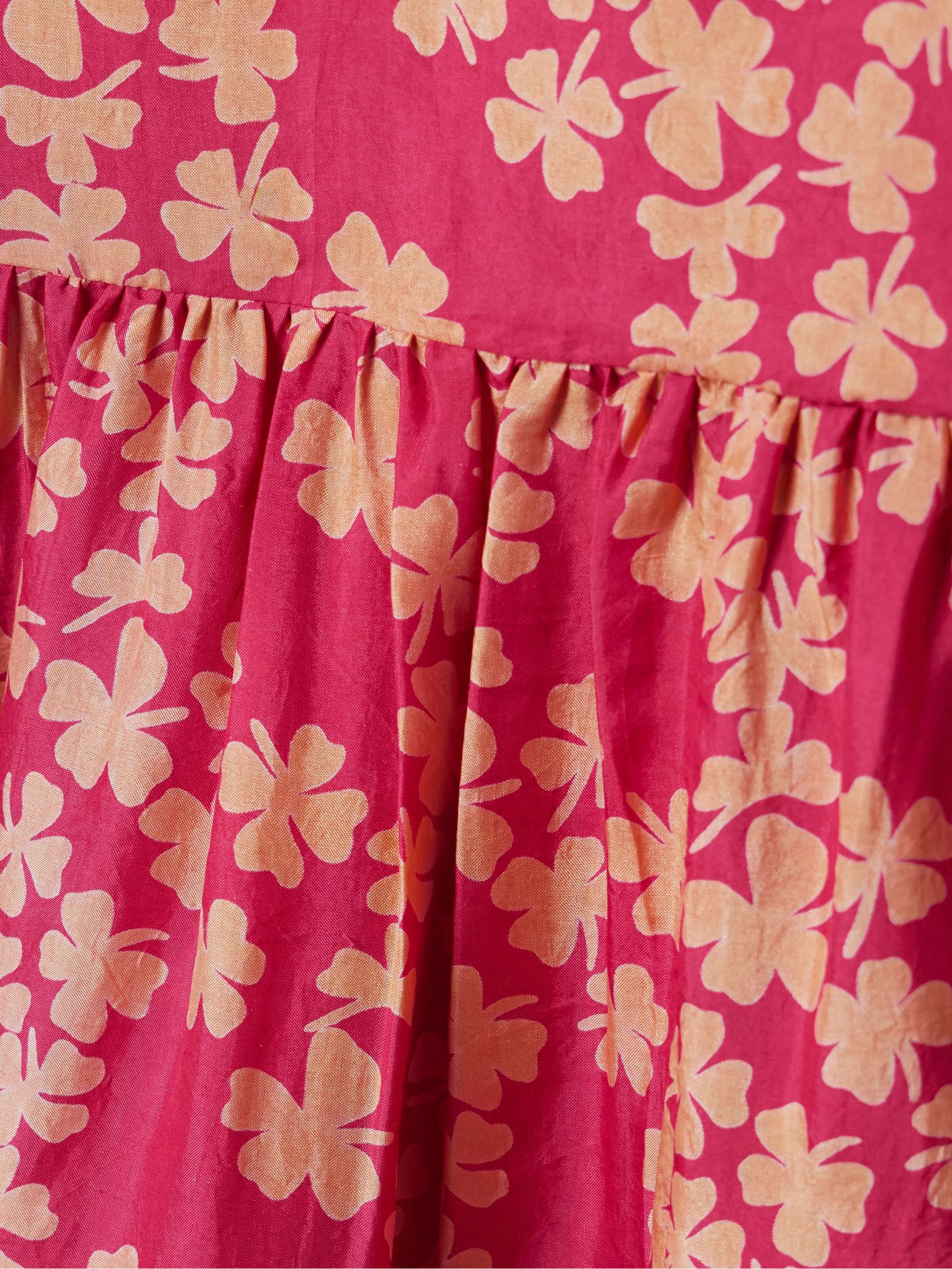 Ines gathered printed silk midi dress view